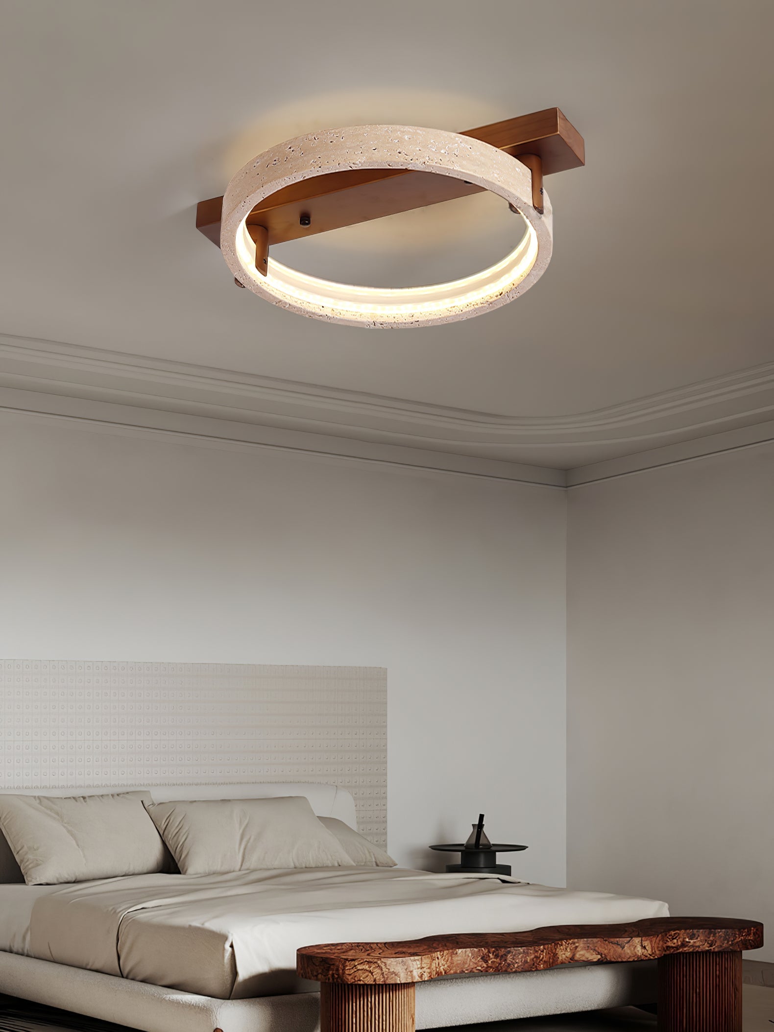 Ivlaeyra Ringed Travertine Wall Light - Blowlighting