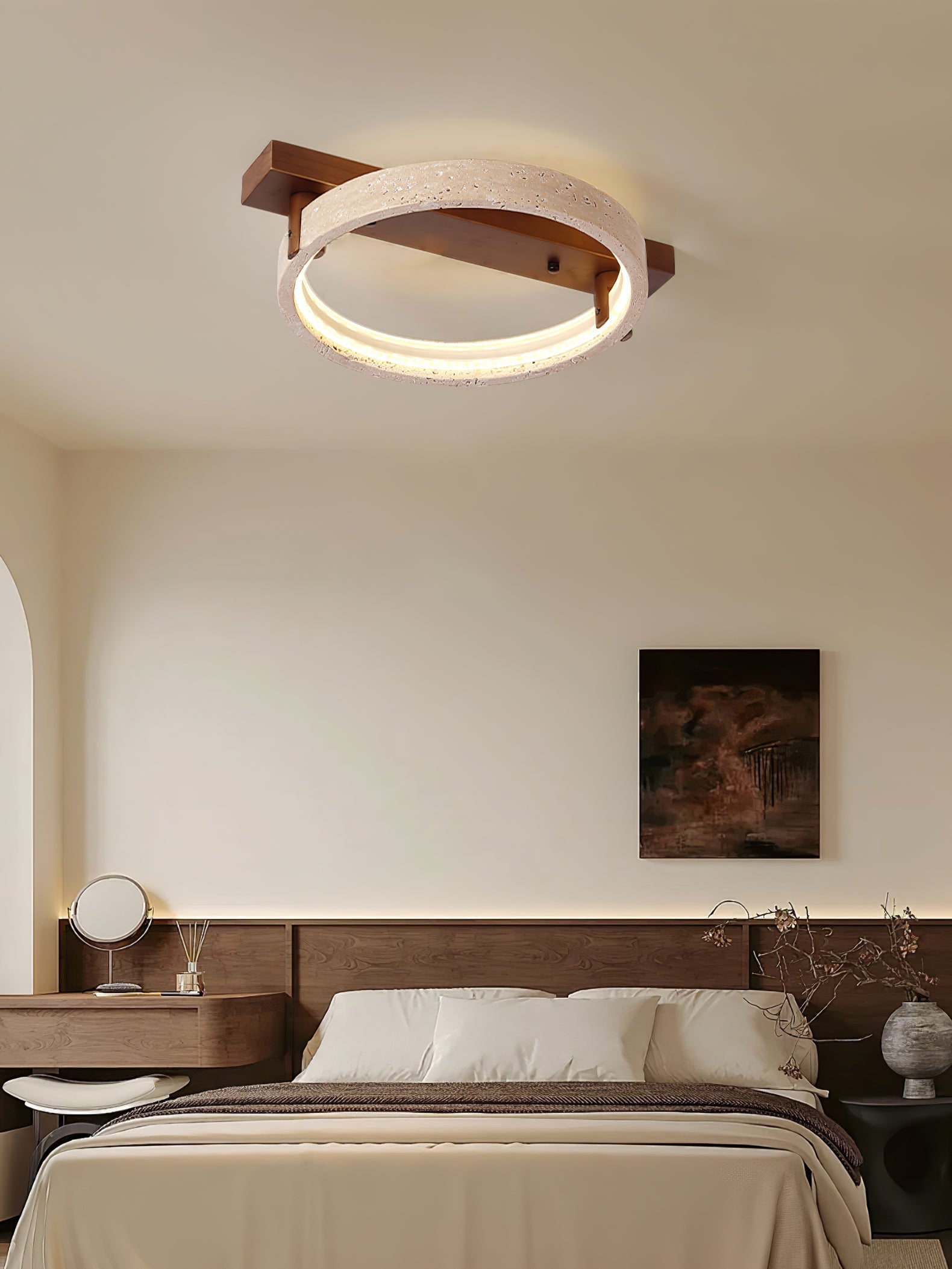 Ivlaeyra Ringed Travertine Wall Light - Blowlighting