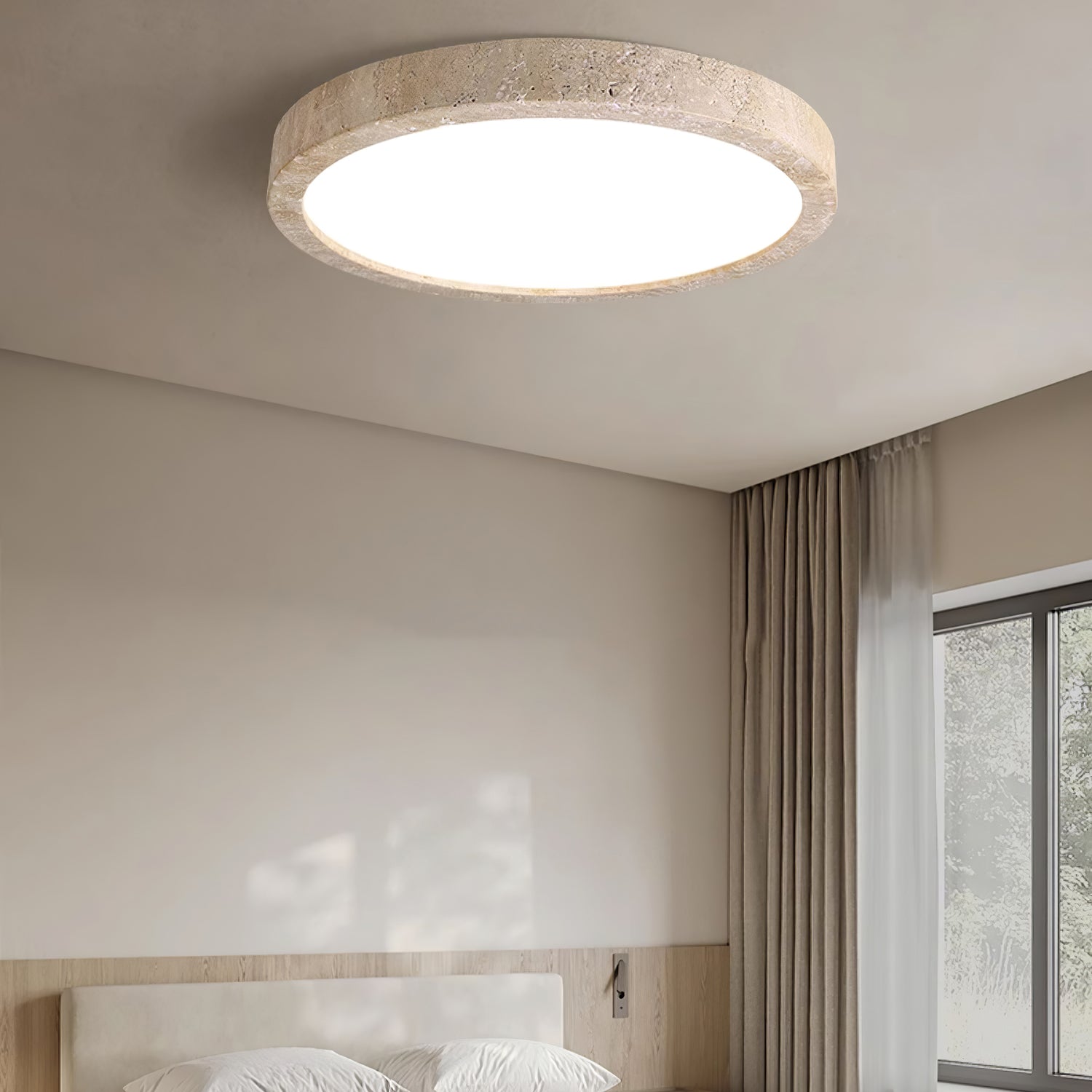 Artalor Minimalist Travertine Ceiling Light - Blowlighting