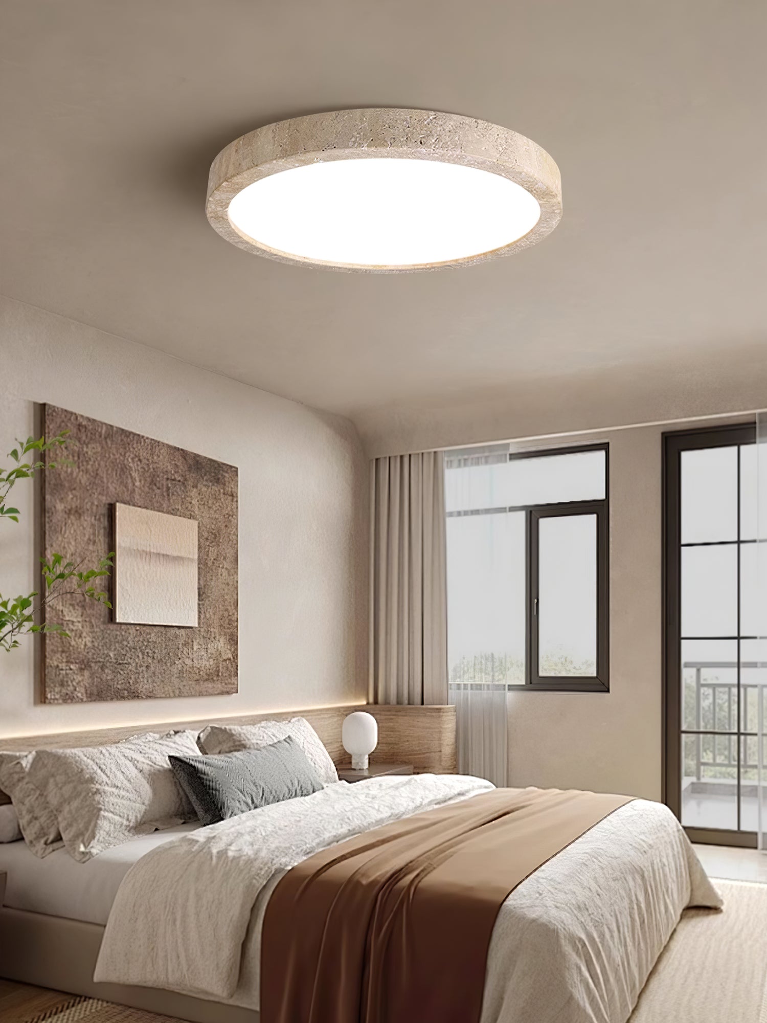 Artalor Minimalist Travertine Ceiling Light - Blowlighting
