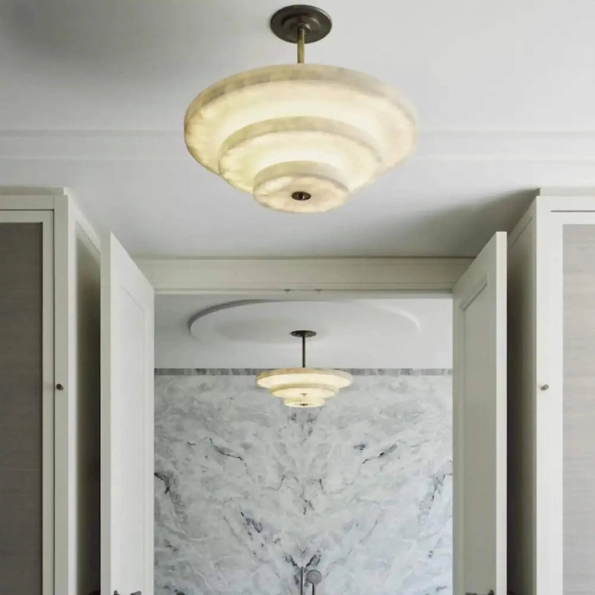 Liora Minimalist Alabaster Pendant Light - Blowlighting