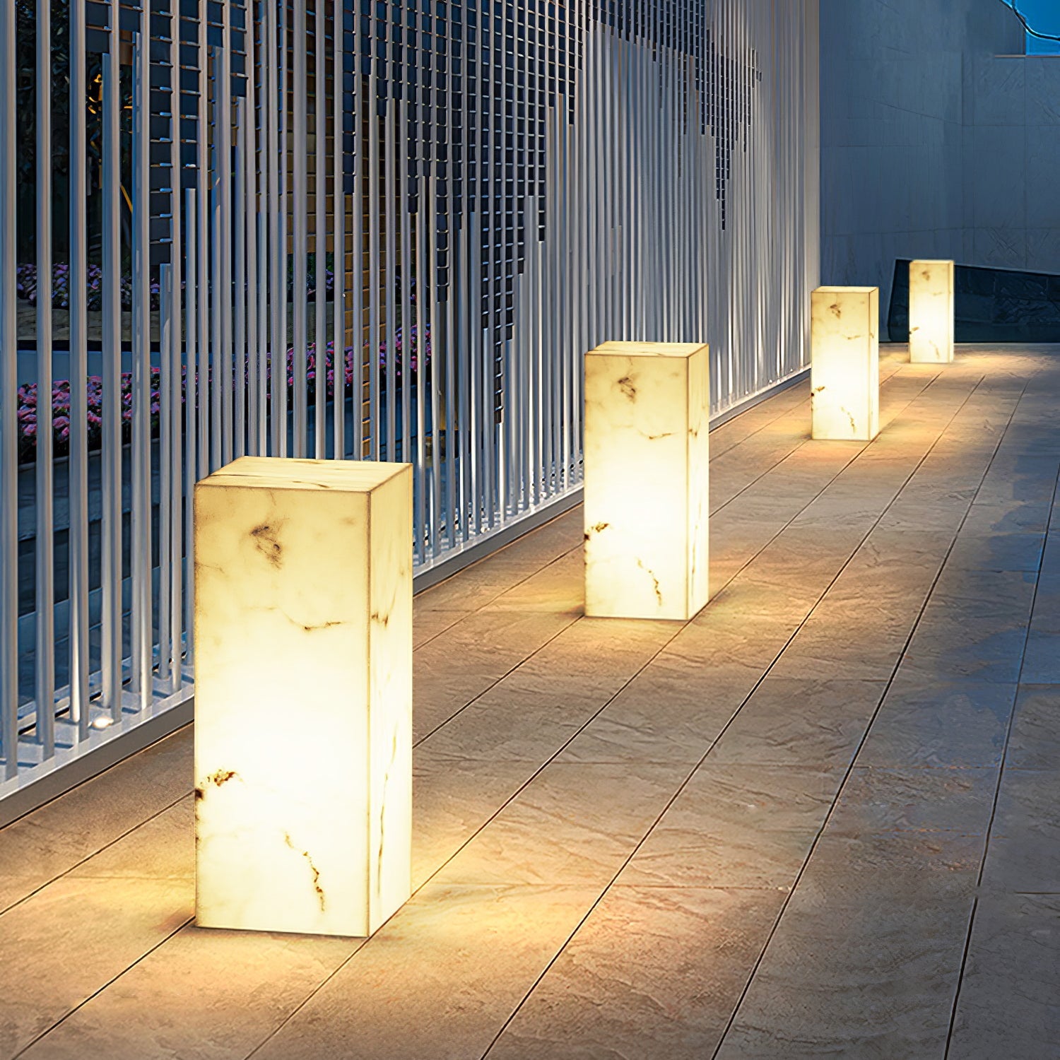 Ray Imitation Marble Cube Outdoor Light - Blowlighting