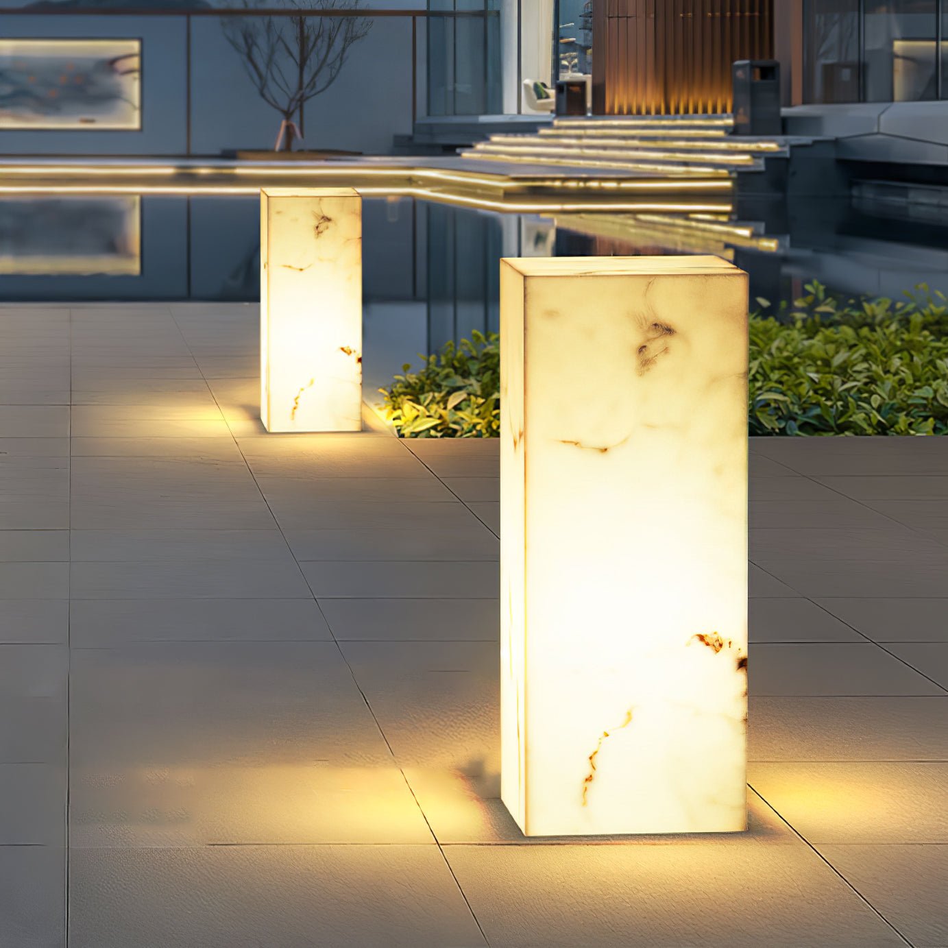 Ray Imitation Marble Cube Outdoor Light - Blowlighting