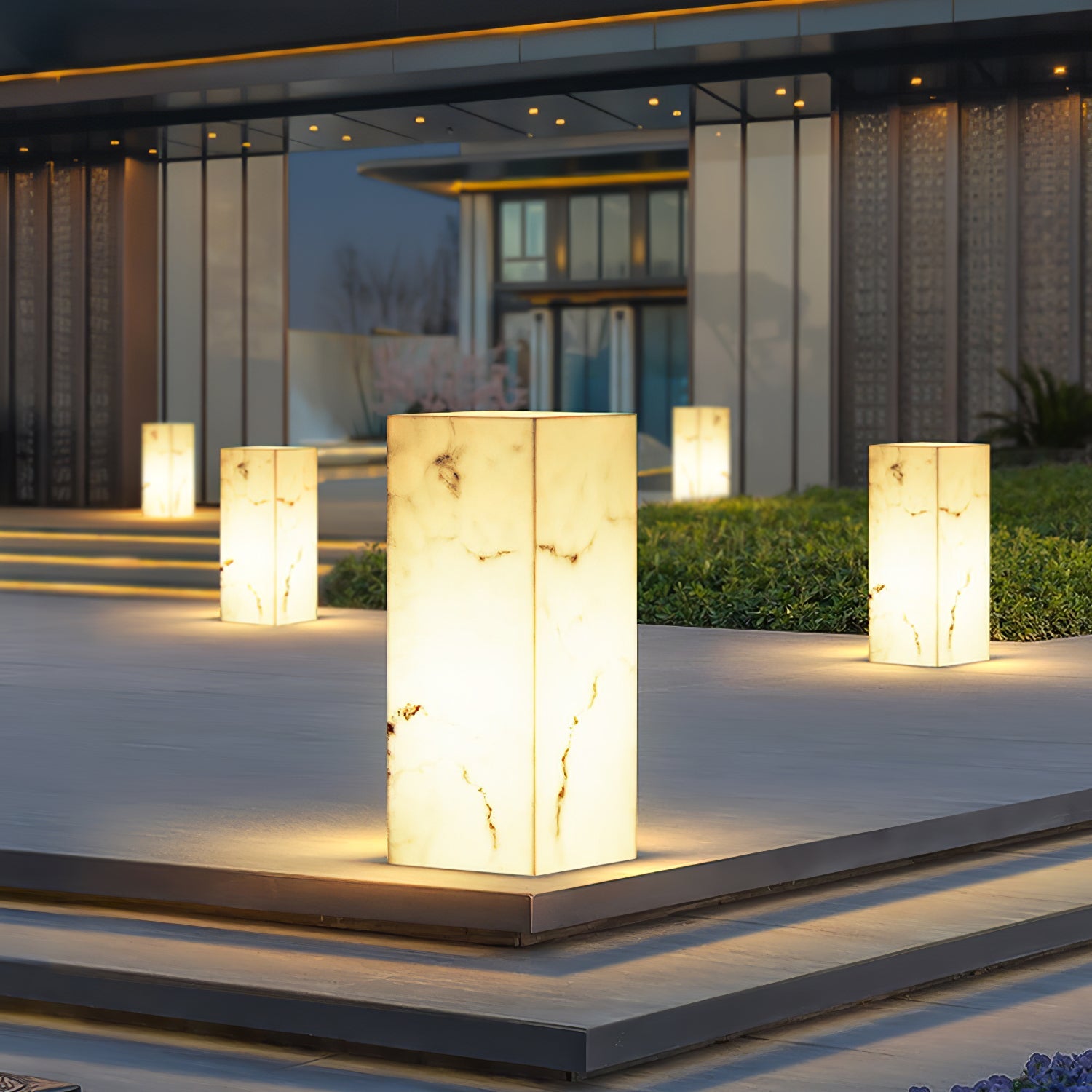 Ray Imitation Marble Cube Outdoor Light - Blowlighting