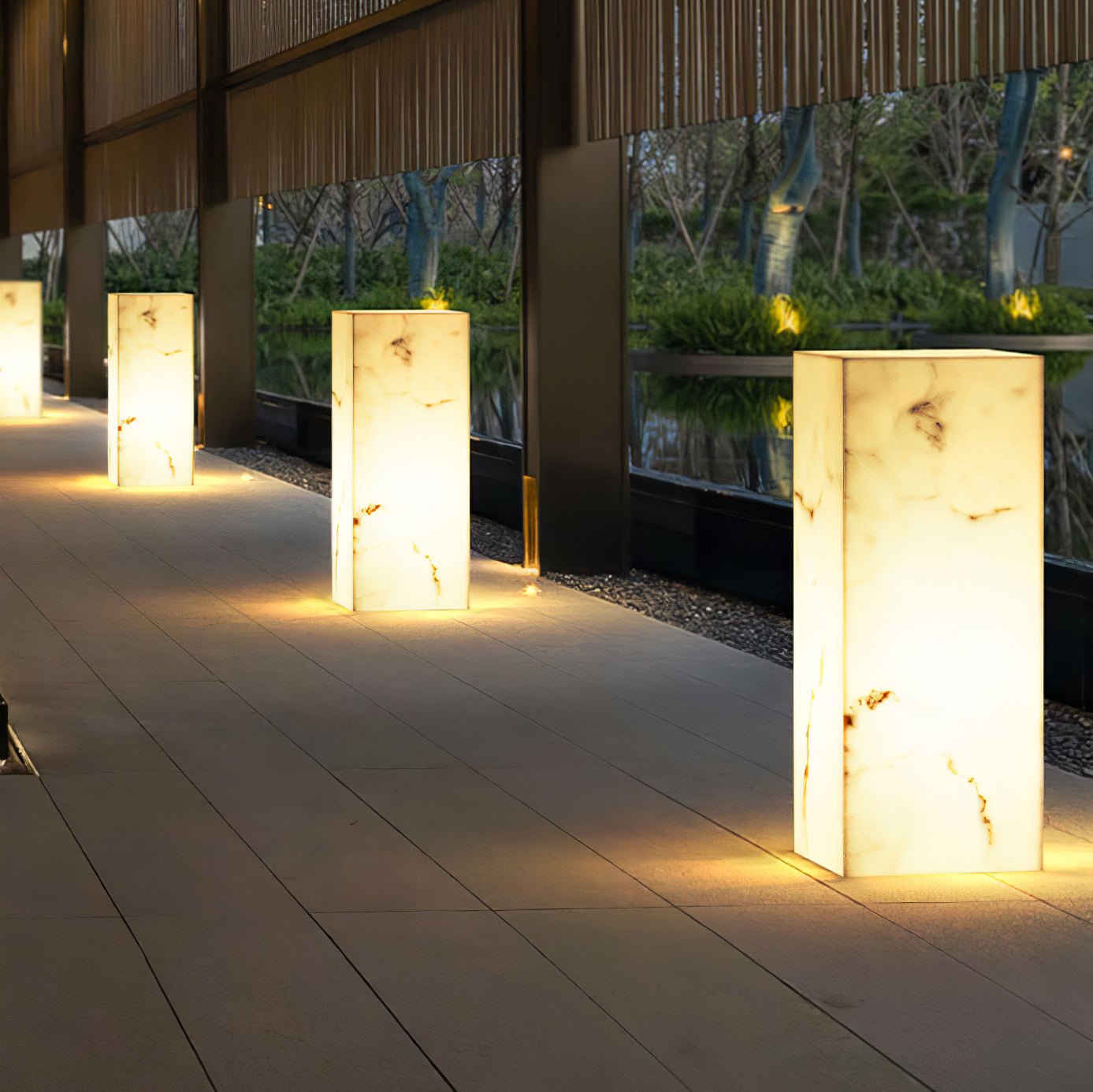 Ray Imitation Marble Cube Outdoor Light - Blowlighting