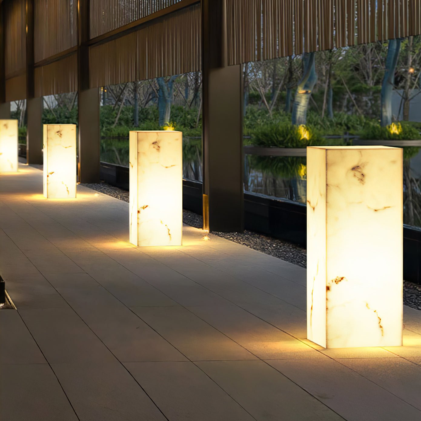 Ray Imitation Marble Cube Outdoor Light - Blowlighting