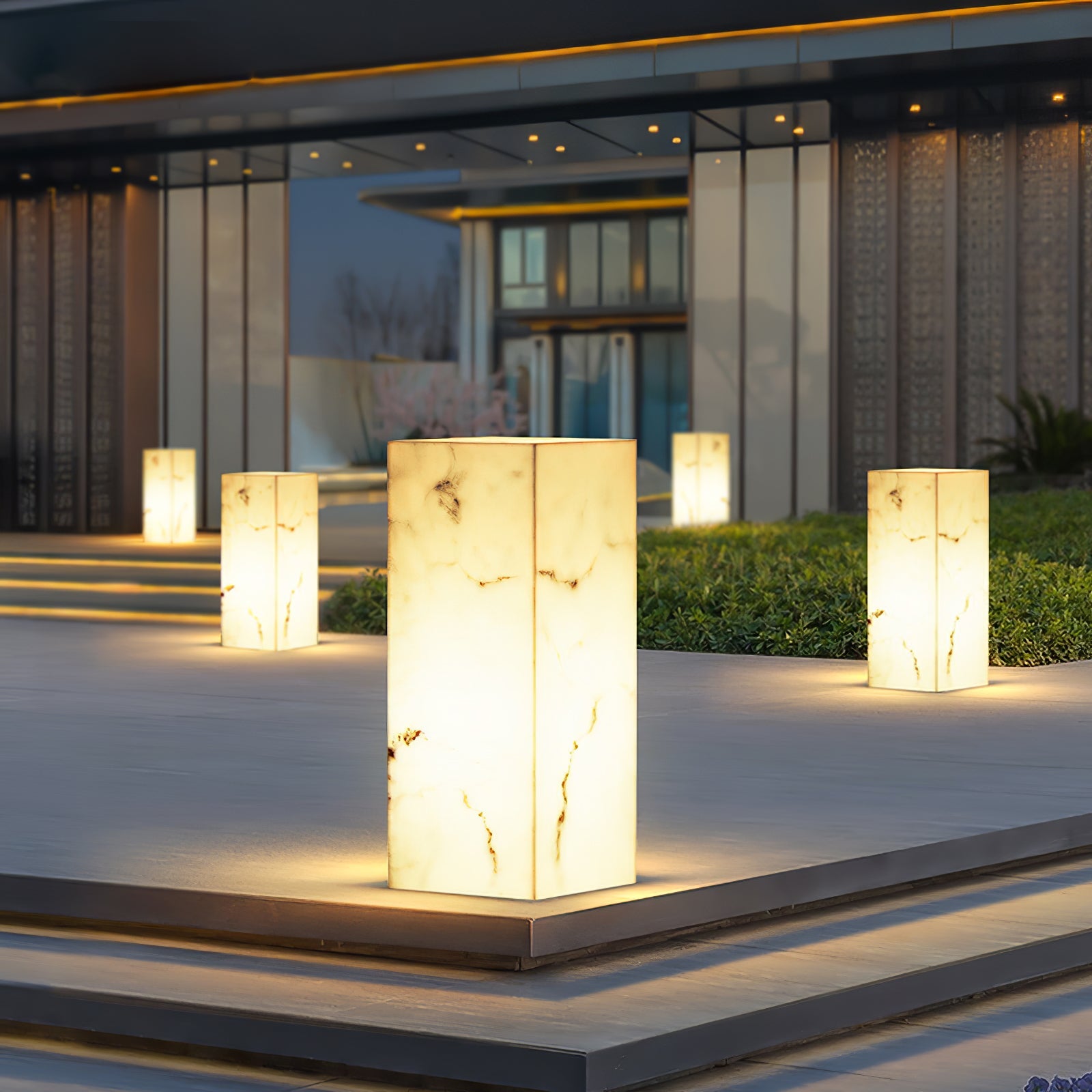 Ray Imitation Marble Cube Outdoor Light - Blowlighting