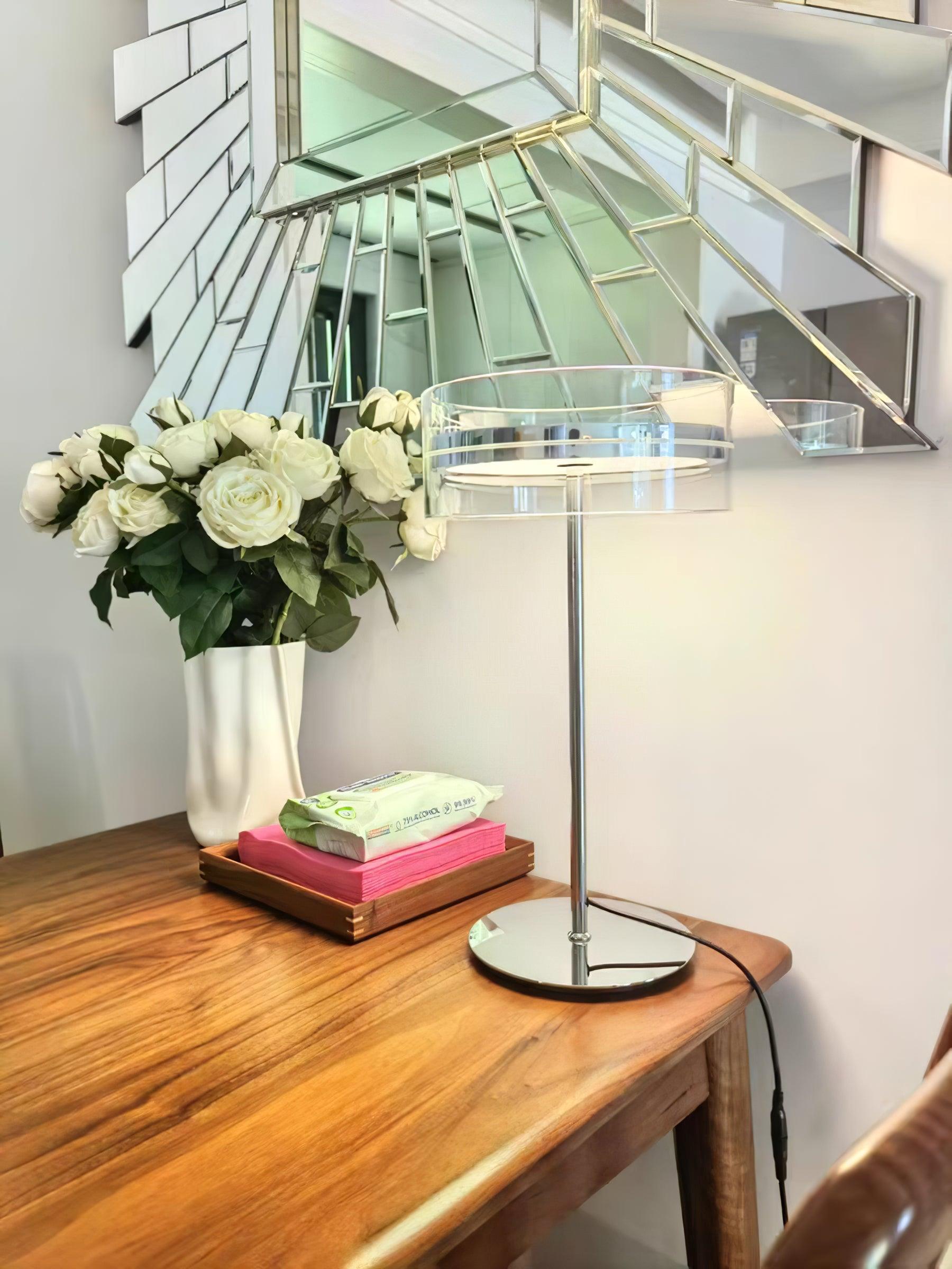 Impex Florina Chrome Table Lamp - Blowlighting