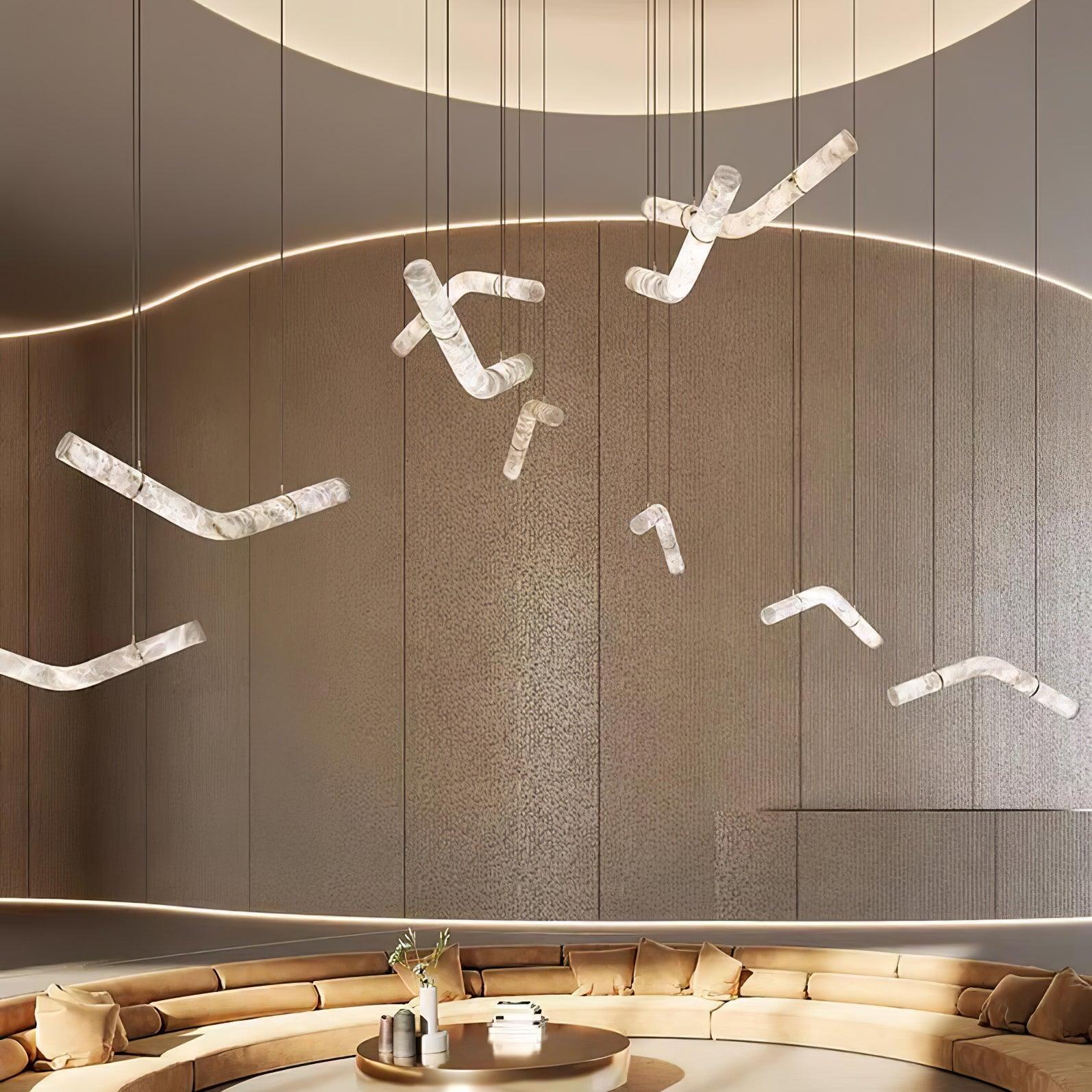 Luste Alabaster Closed-loop Pendant Light Chandelier - Blowlighting