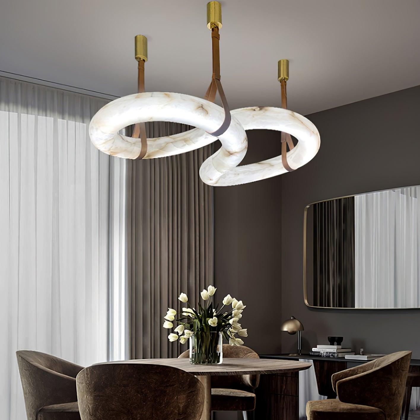 Luste Alabaster Closed-loop Pendant Light Chandelier - Blowlighting