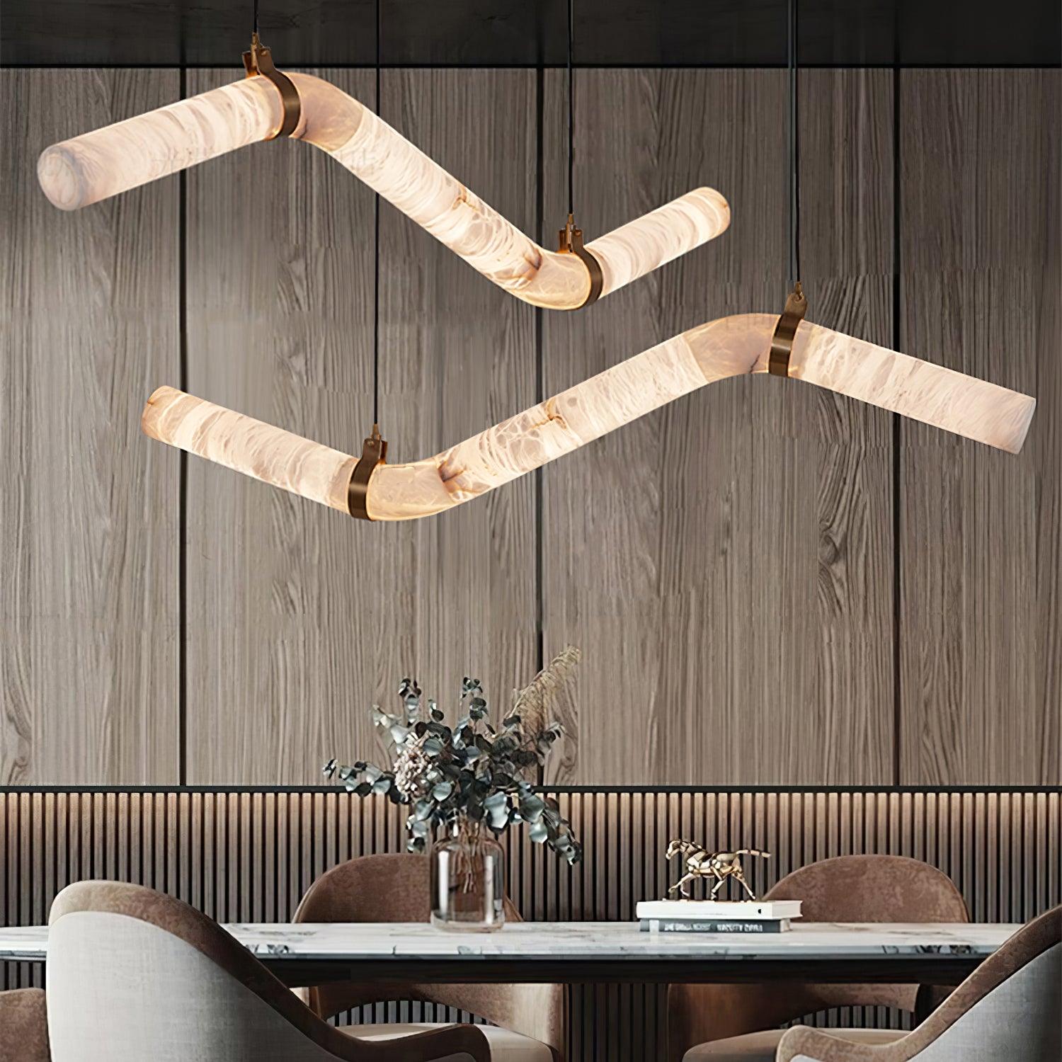 Luste Alabaster Closed-loop Pendant Light Chandelier - Blowlighting