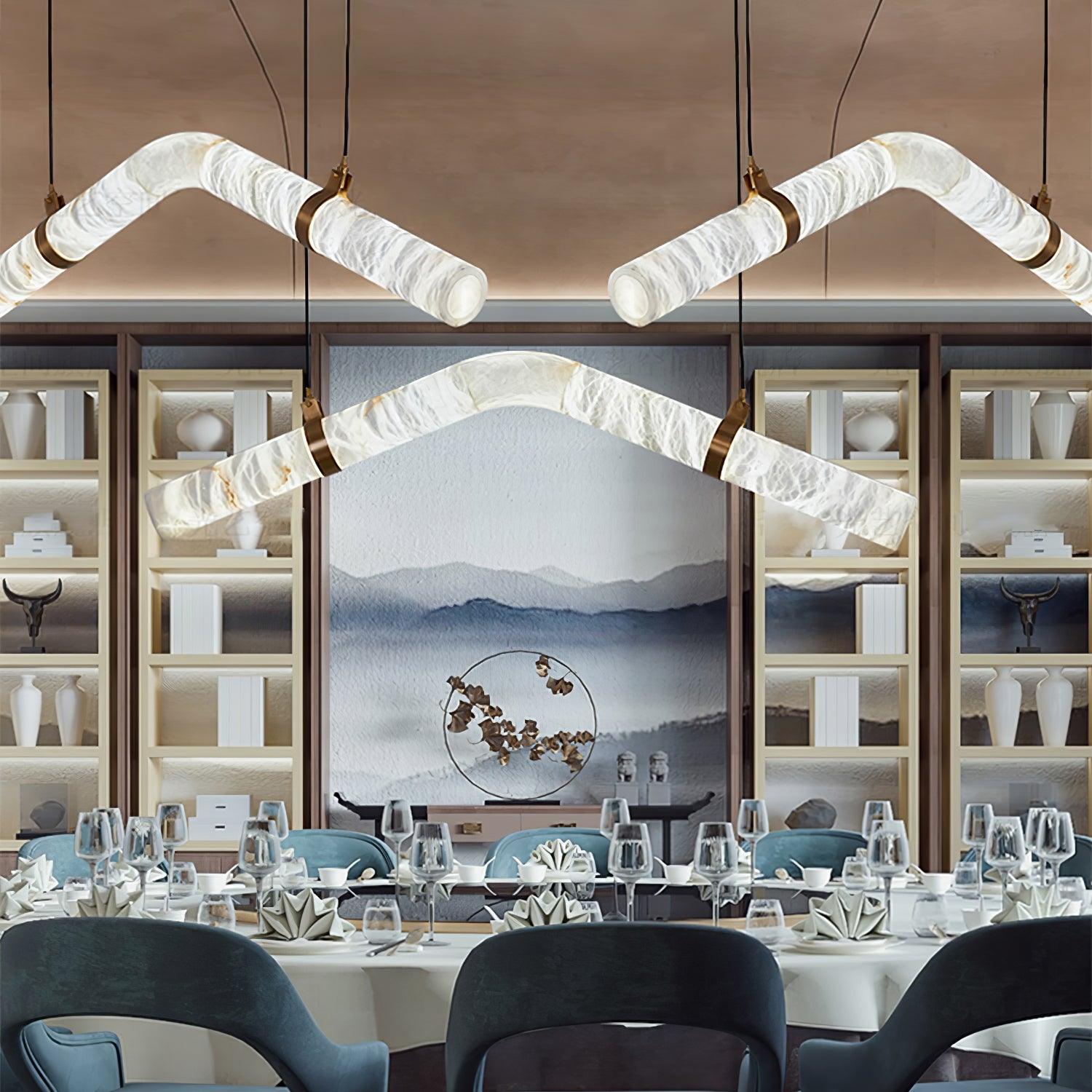 Luste Alabaster Closed-loop Pendant Light Chandelier - Blowlighting