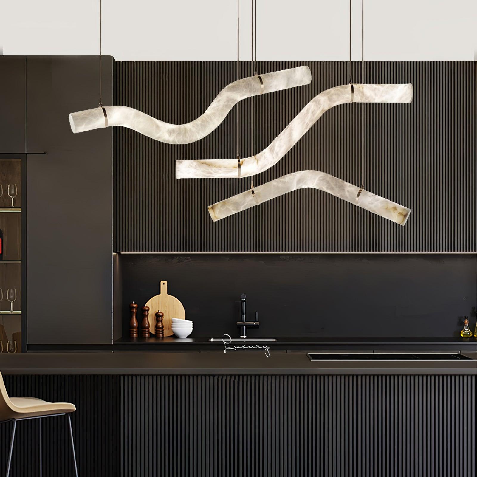 Luste Alabaster Closed-loop Pendant Light Chandelier - Blowlighting
