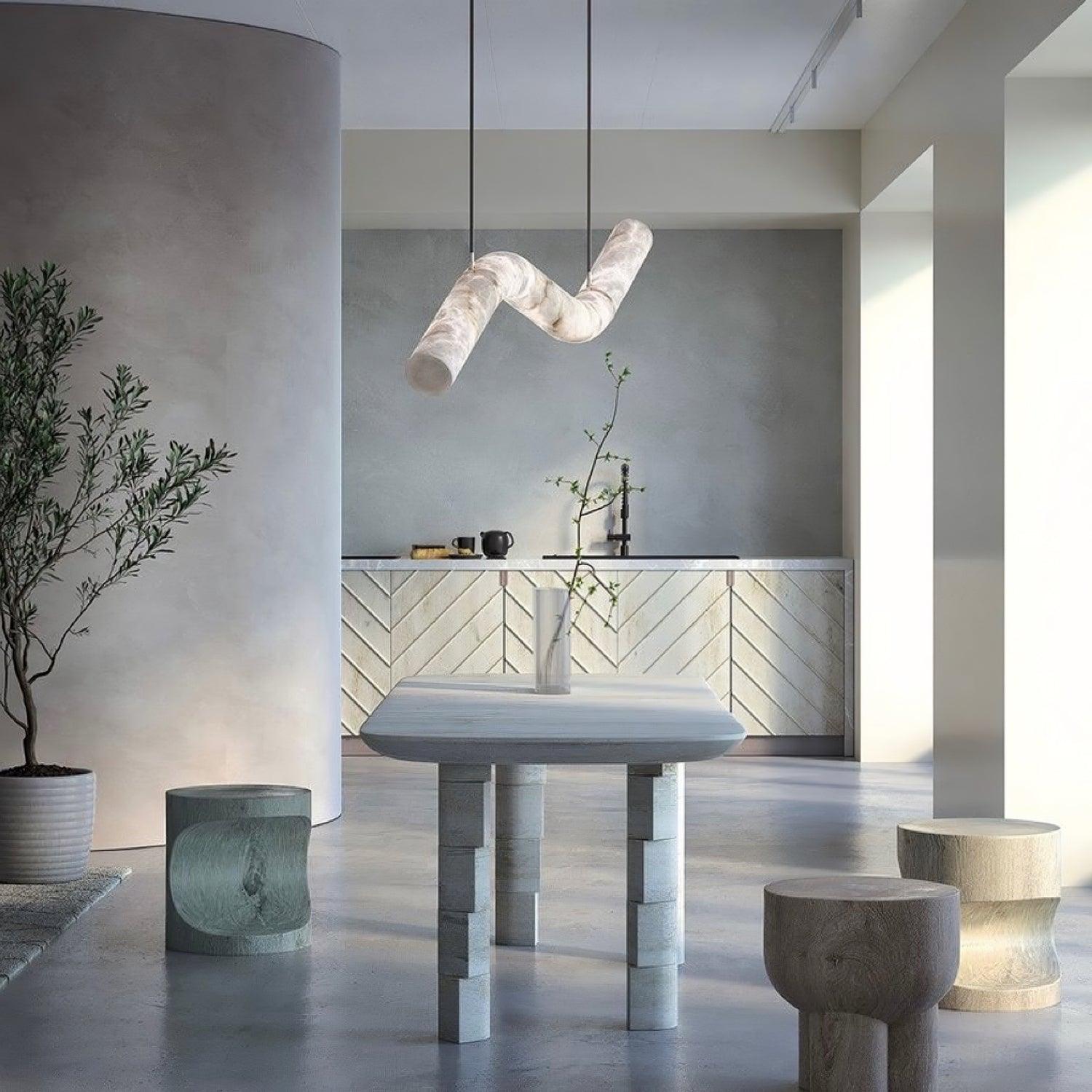 Luste Alabaster Closed-loop Pendant Light Chandelier - Blowlighting