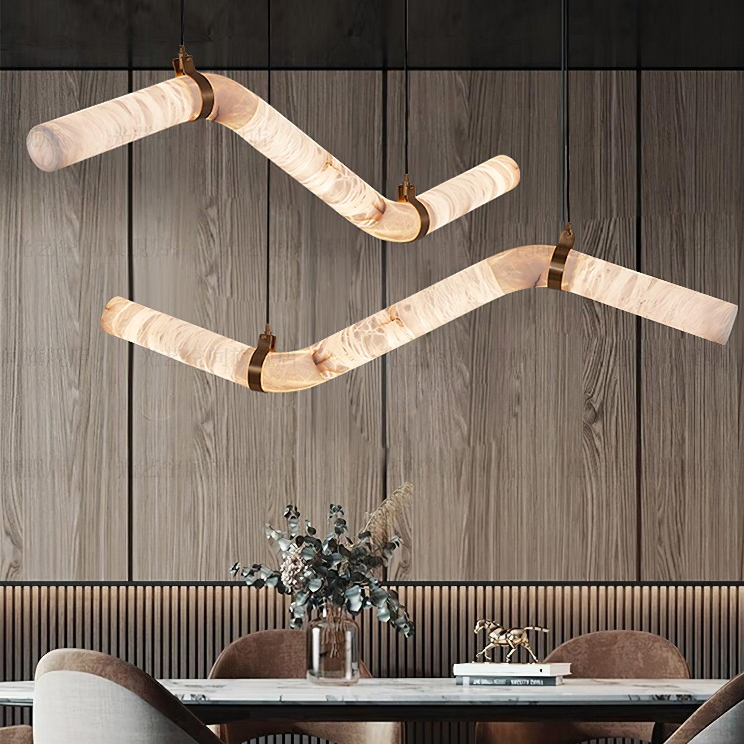 Luste Alabaster Closed-loop Pendant Light Chandelier - Blowlighting