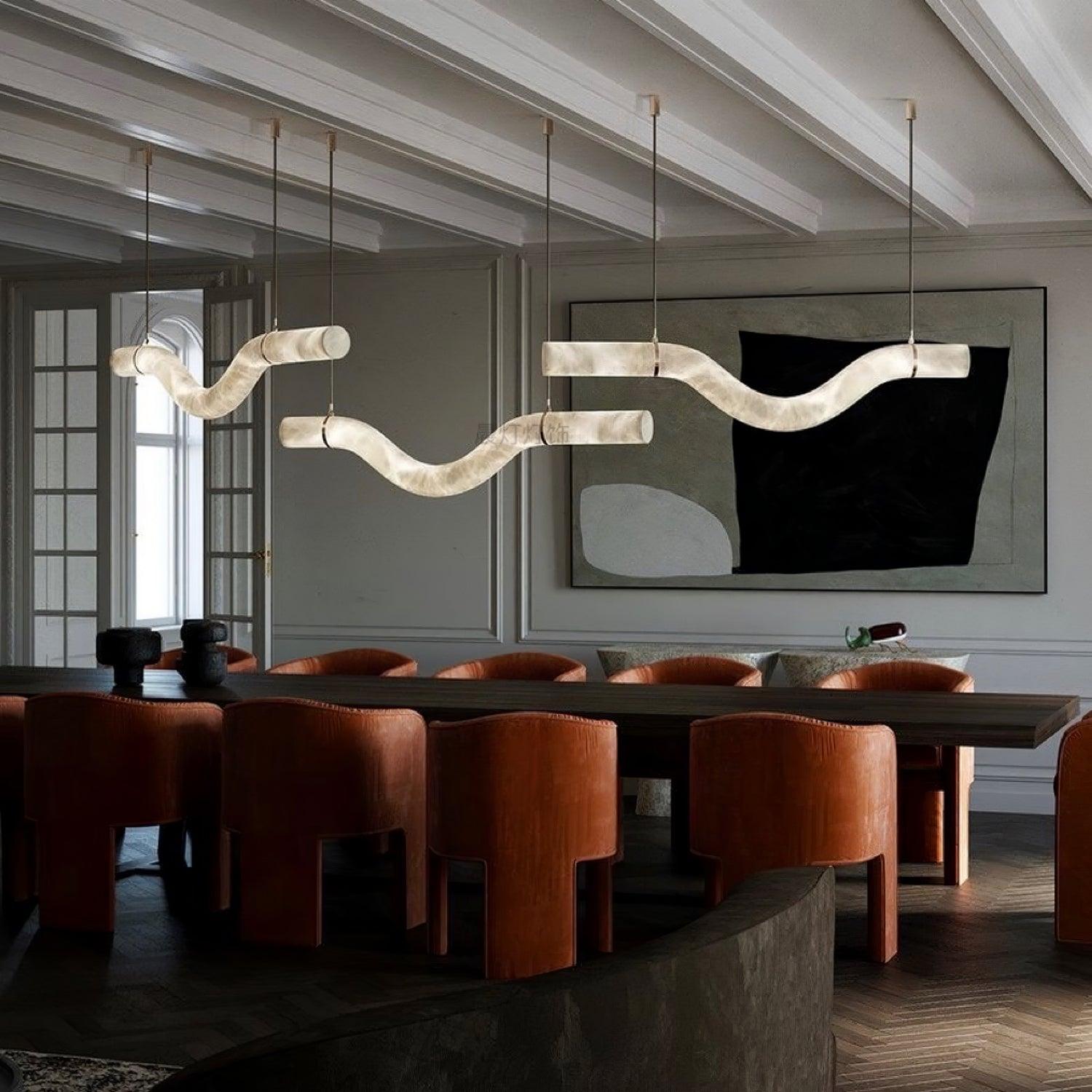 Luste Alabaster Closed-loop Pendant Light Chandelier - Blowlighting