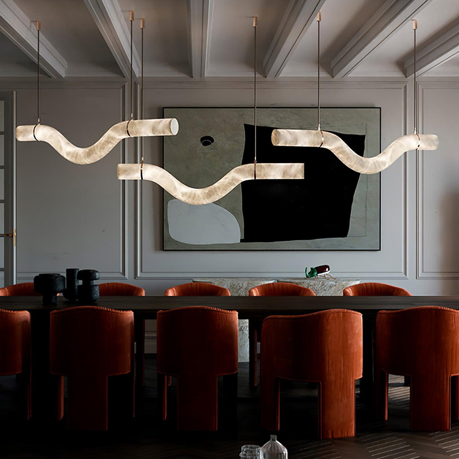 Luste Alabaster Closed-loop Pendant Light Chandelier - Blowlighting
