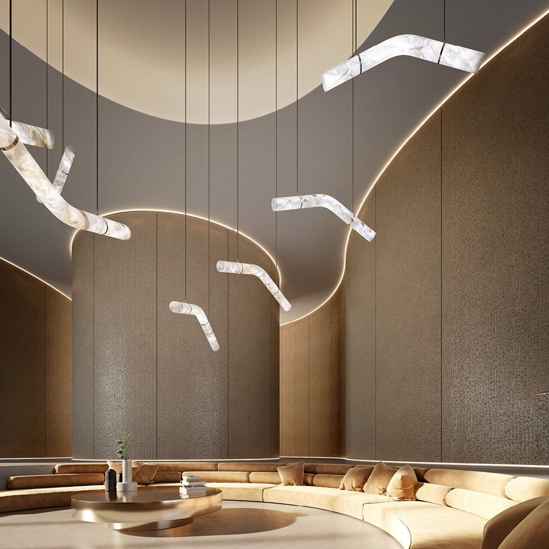 Luste Alabaster Closed-loop Pendant Light Chandelier - Blowlighting