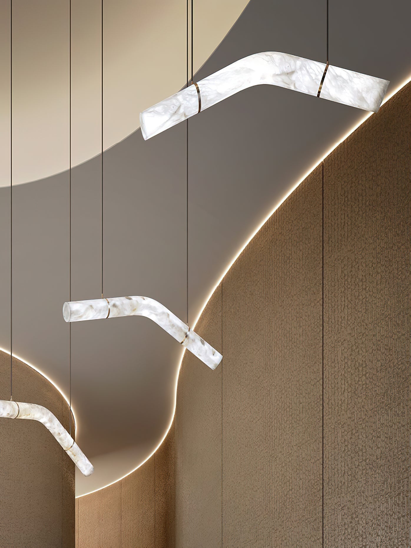 Luste Alabaster Closed-loop Pendant Light Chandelier - Blowlighting