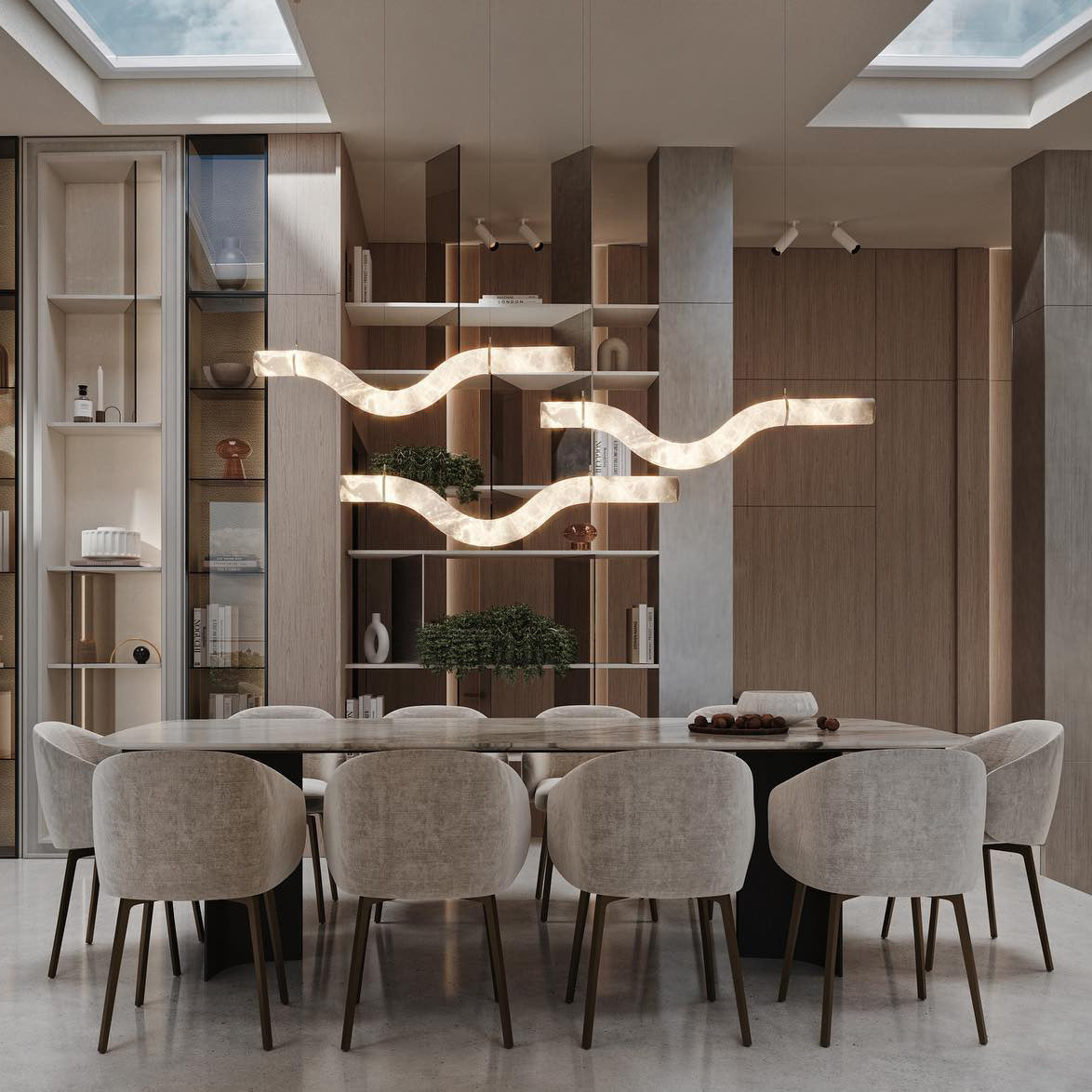 Luste Alabaster Closed-loop Pendant Light Chandelier - Blowlighting