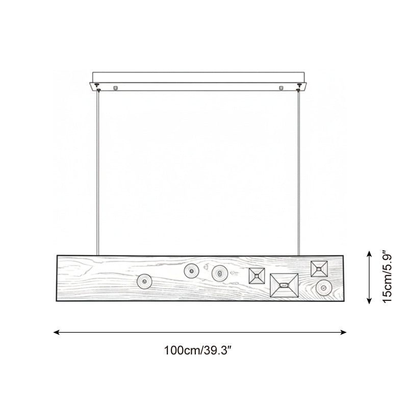 Inlaid Oriental Wood Constellation Chandelier
