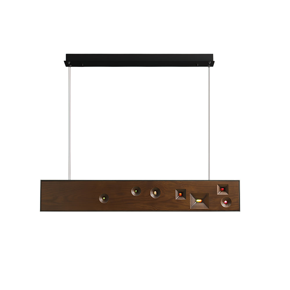 Inlaid Oriental Wood Constellation Chandelier