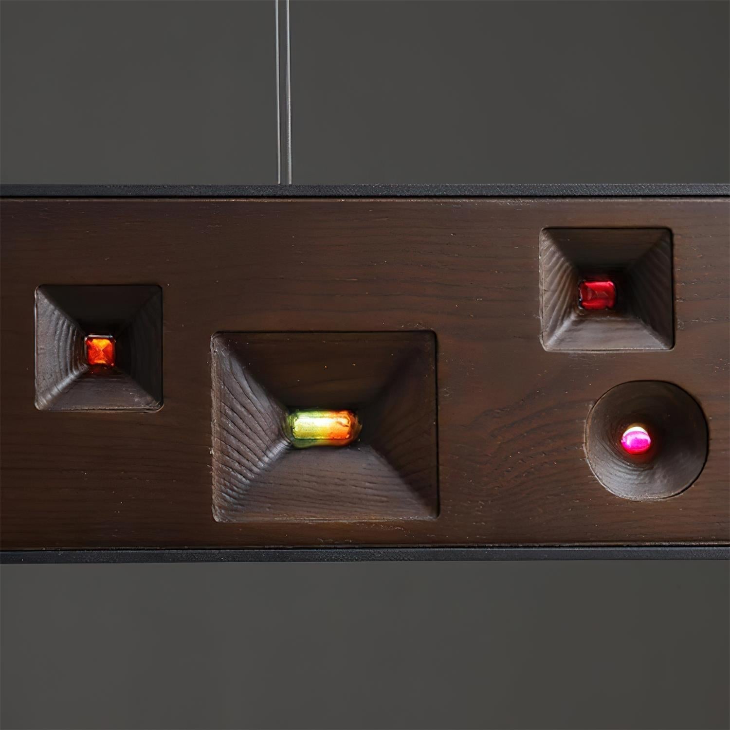 Inlaid Oriental Wood Constellation Chandelier