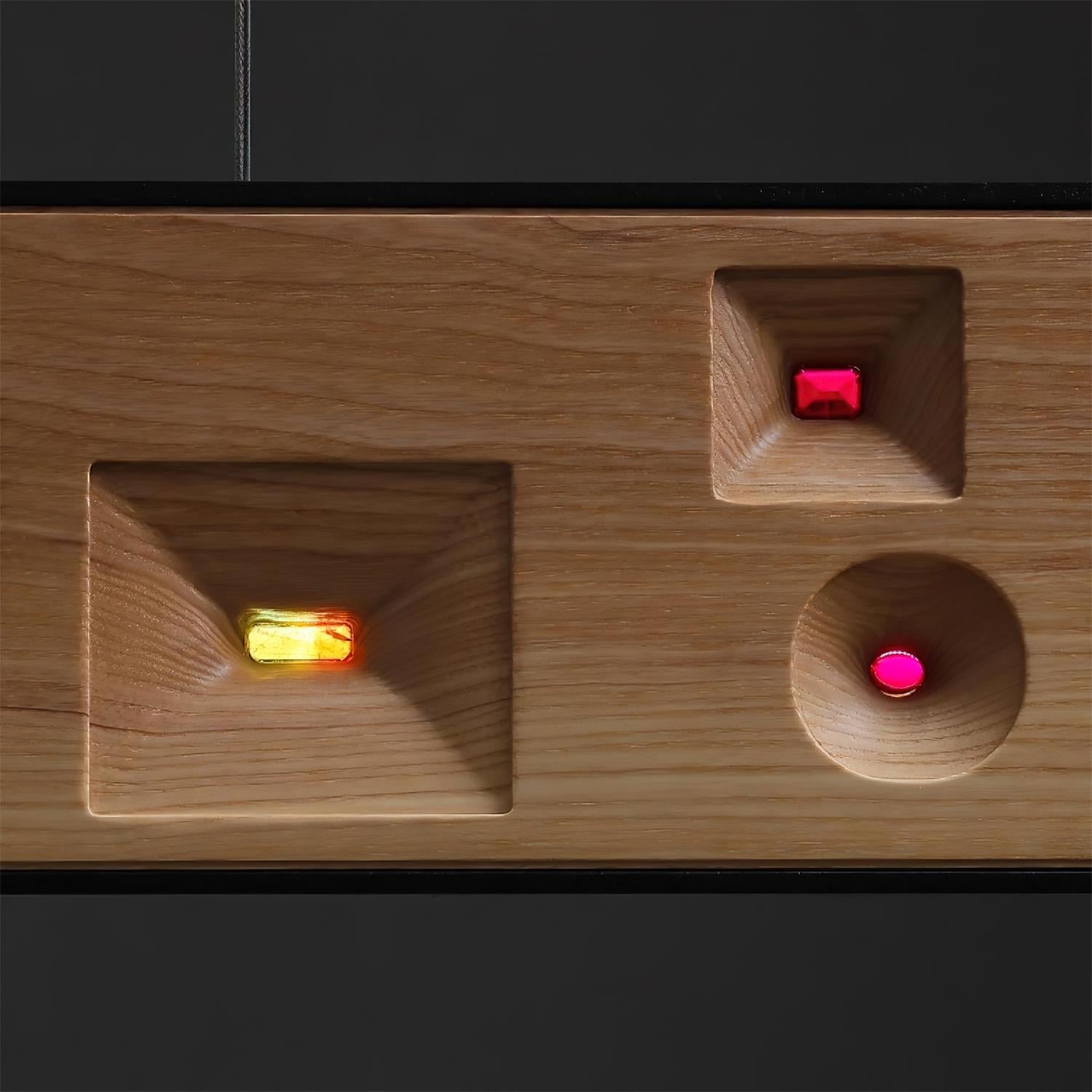 Inlaid Oriental Wood Constellation Chandelier