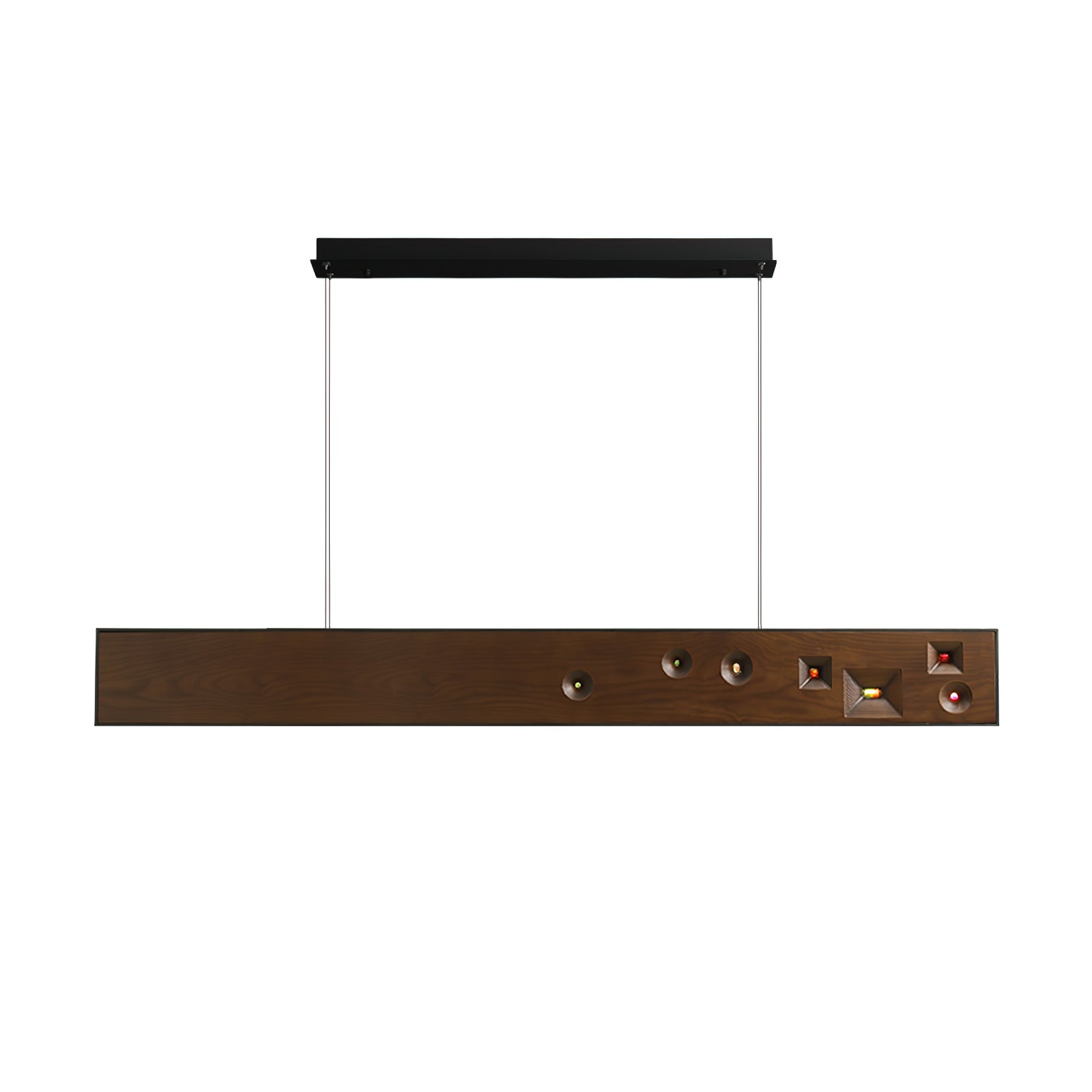 Inlaid Oriental Wood Constellation Chandelier