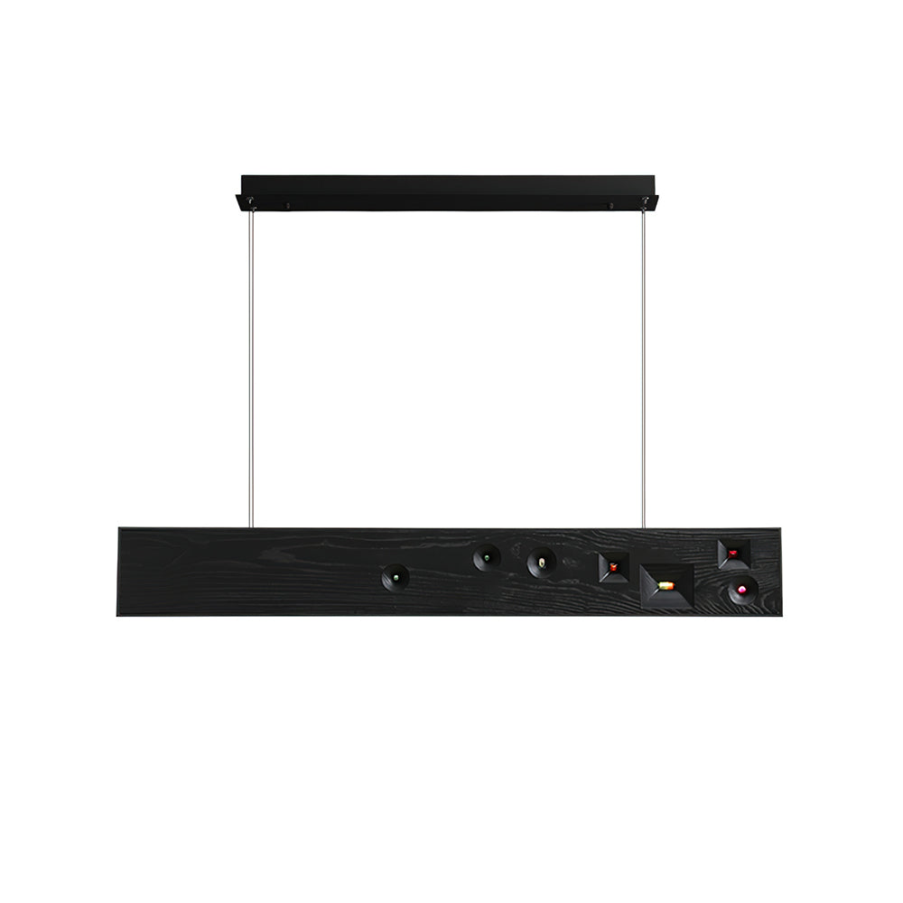 Inlaid Oriental Wood Constellation Chandelier