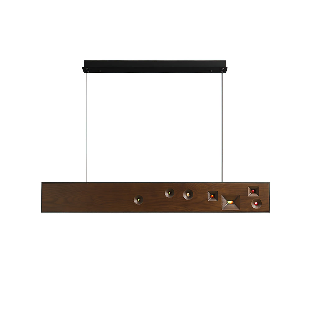 Inlaid Oriental Wood Constellation Chandelier