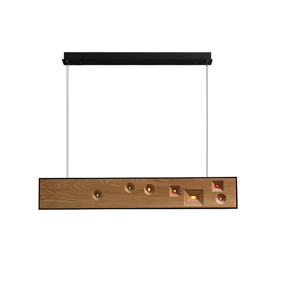 Inlaid Oriental Wood Constellation Chandelier