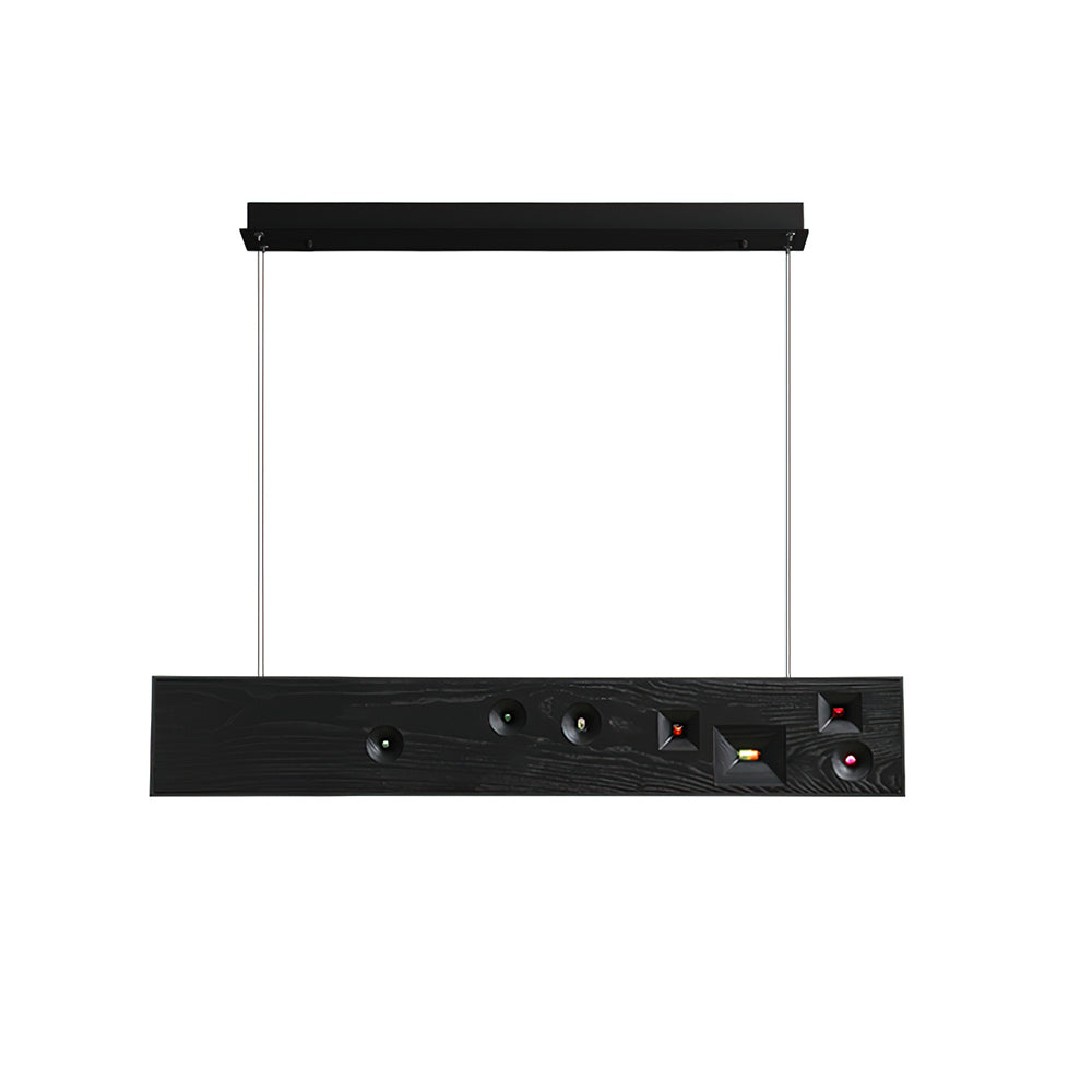 Inlaid Oriental Wood Constellation Chandelier