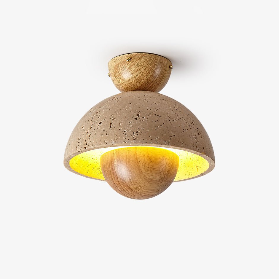 Arinisra Mushroom Shaped Travertine Ceiling Light - Blowlighting