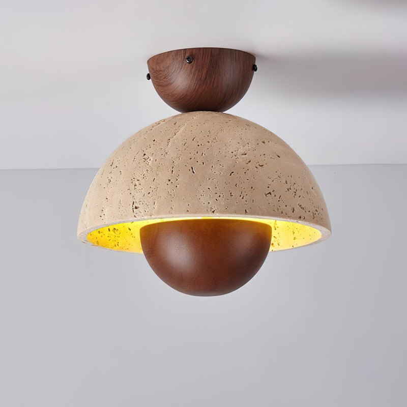 Arinisra Mushroom Shaped Travertine Ceiling Light - Blowlighting