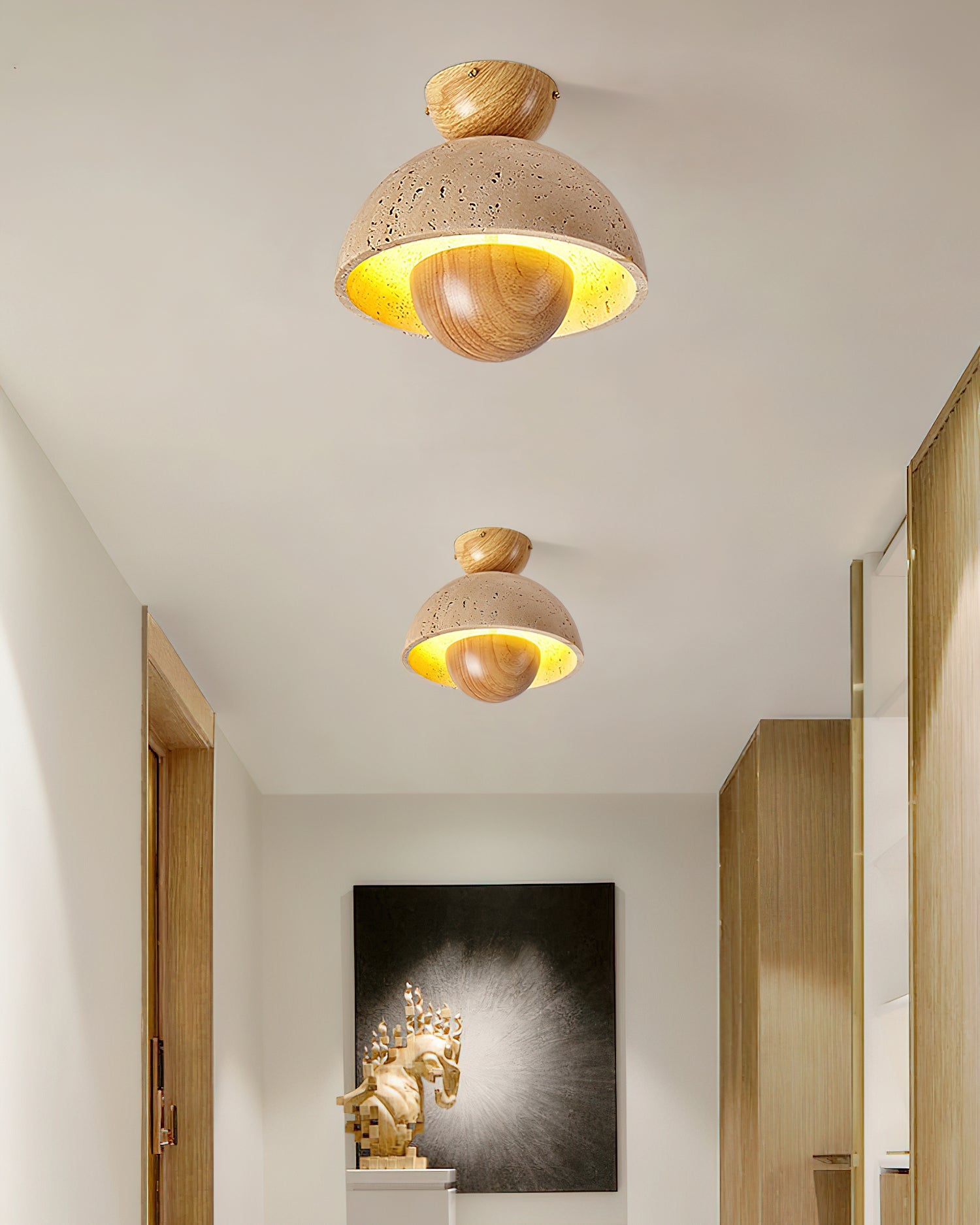 Arinisra Mushroom Shaped Travertine Ceiling Light - Blowlighting