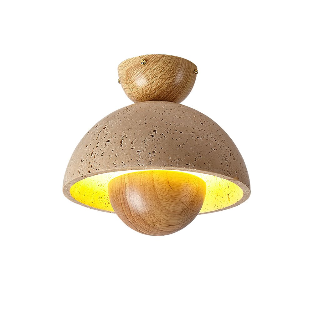 Arinisra Mushroom Shaped Travertine Ceiling Light - Blowlighting