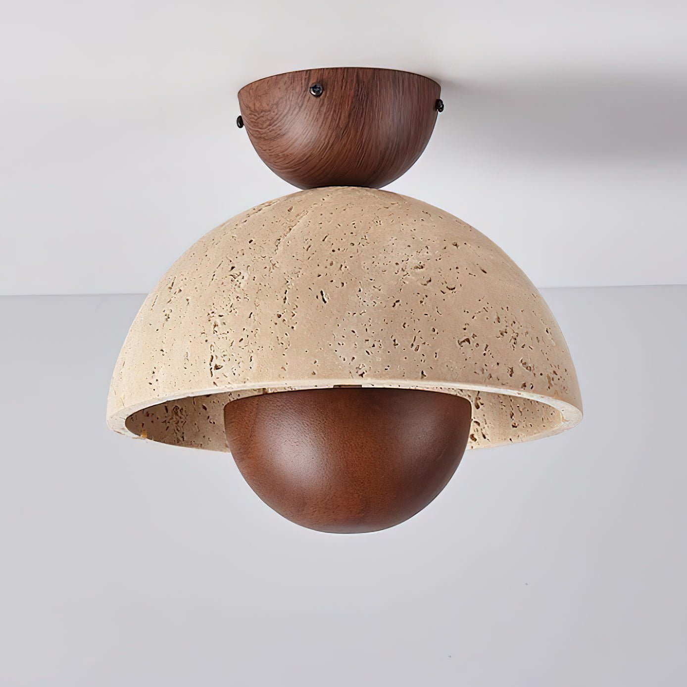 Arinisra Mushroom Shaped Travertine Ceiling Light - Blowlighting