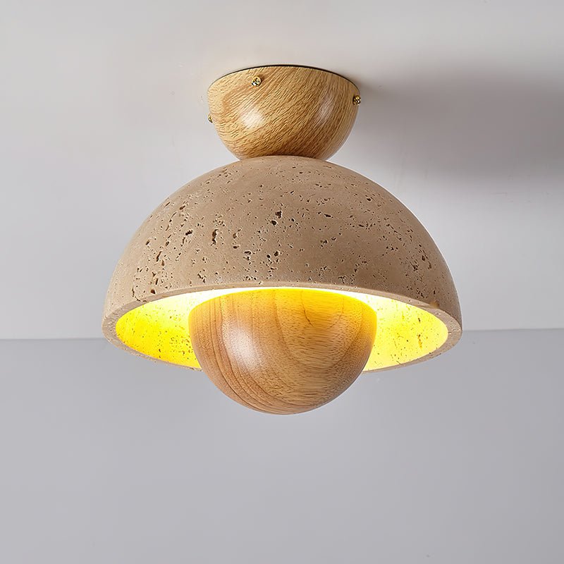 Arinisra Mushroom Shaped Travertine Ceiling Light - Blowlighting