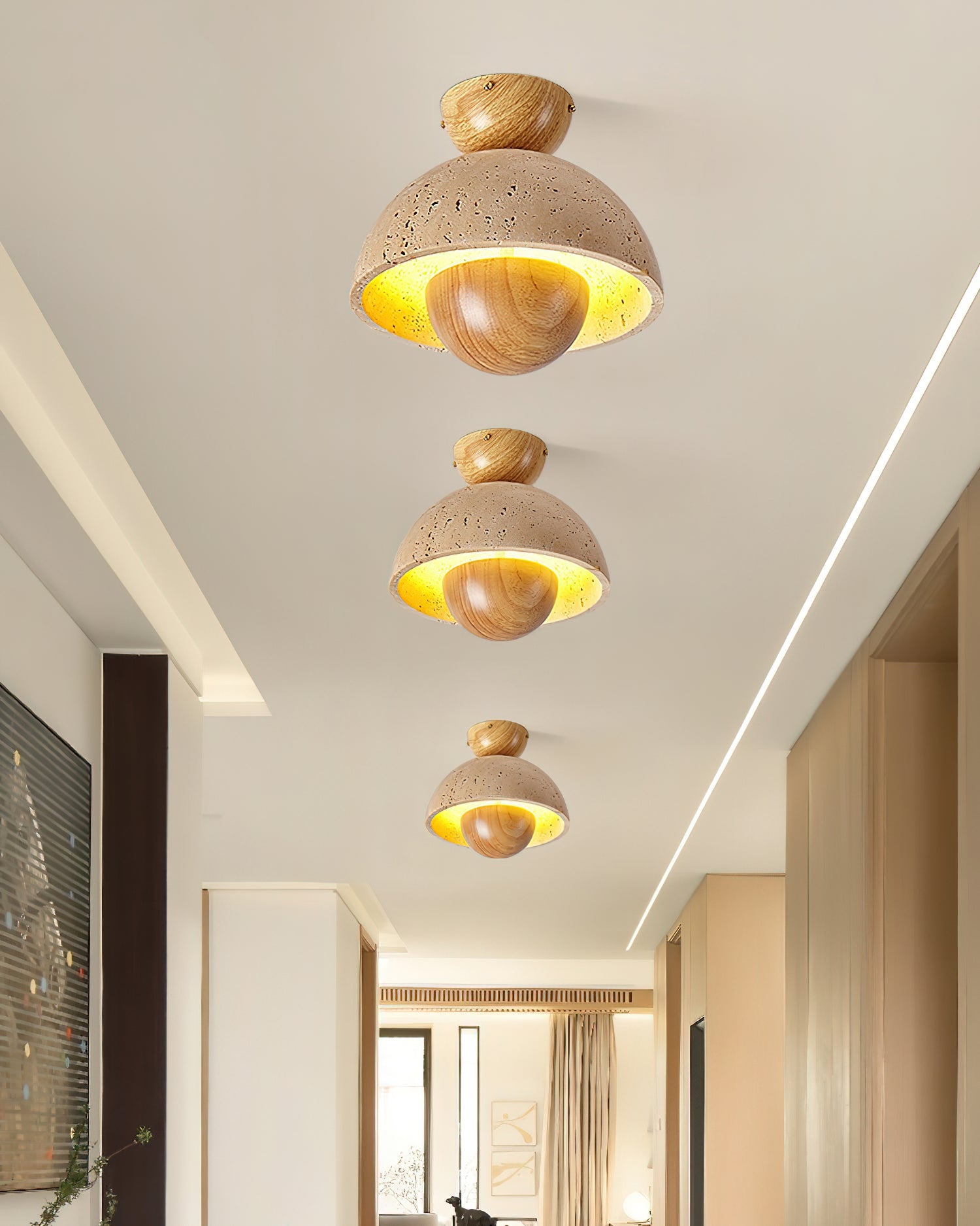 Arinisra Mushroom Shaped Travertine Ceiling Light - Blowlighting