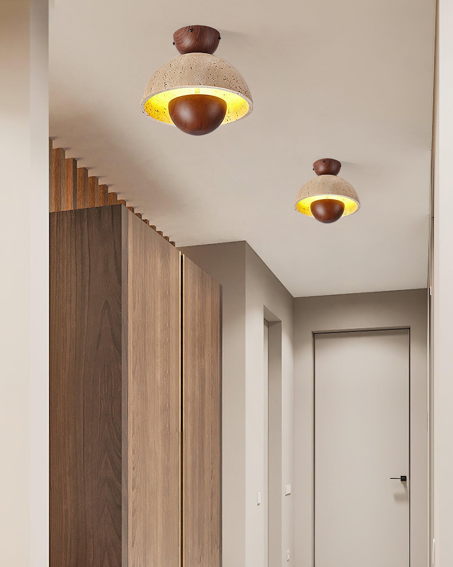 Arinisra Mushroom Shaped Travertine Ceiling Light - Blowlighting