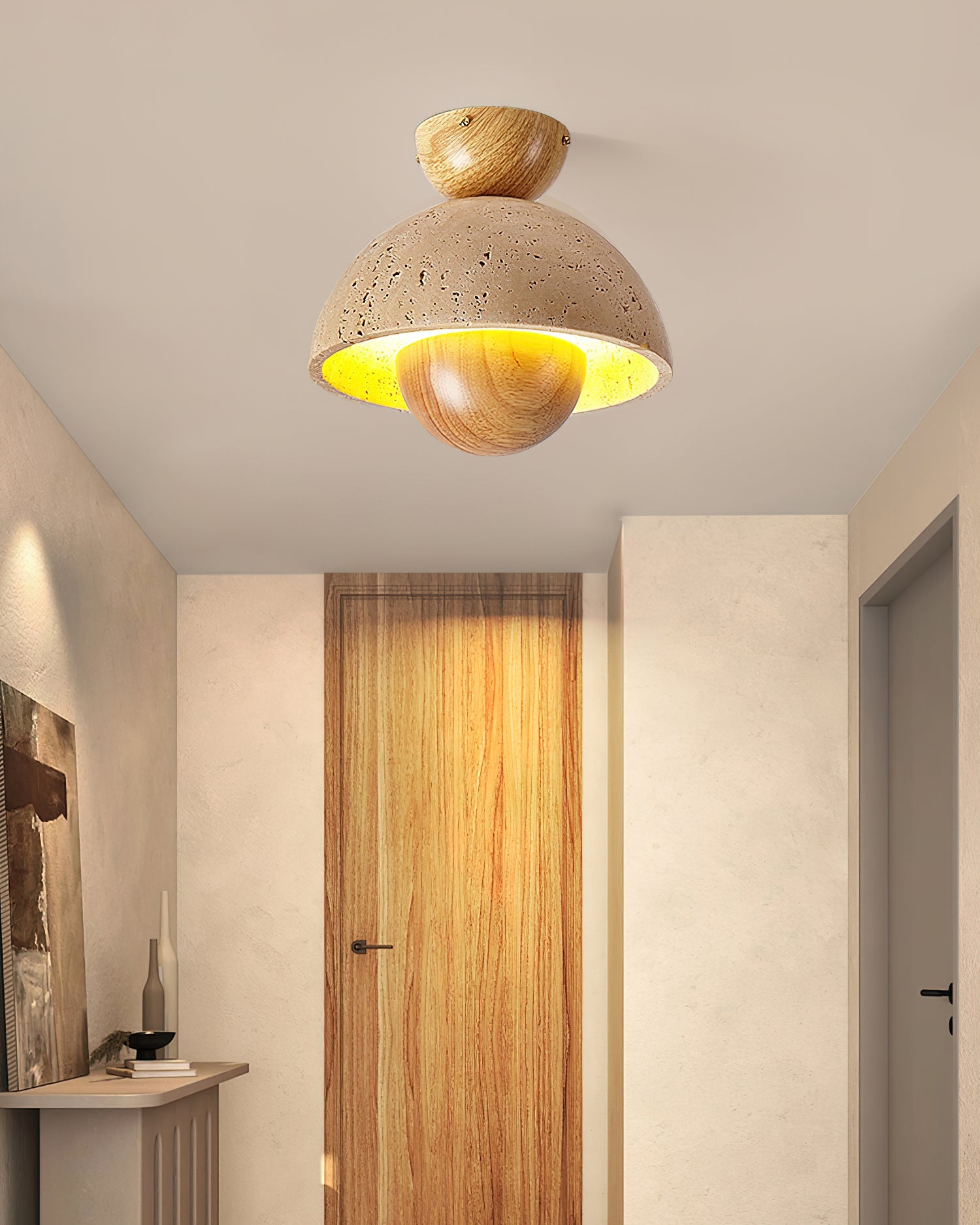 Arinisra Mushroom Shaped Travertine Ceiling Light - Blowlighting