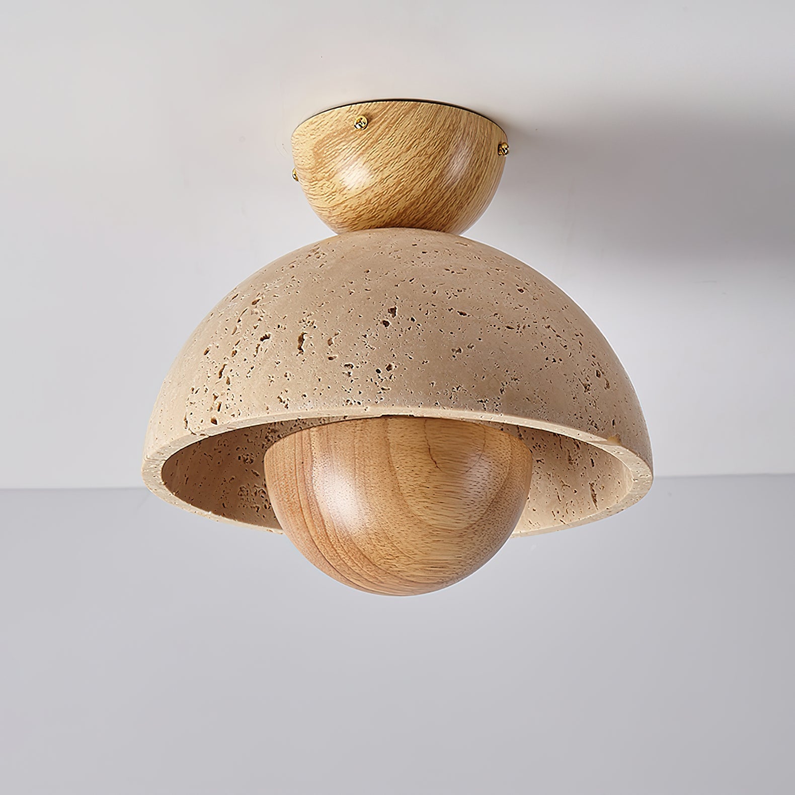 Arinisra Mushroom Shaped Travertine Ceiling Light - Blowlighting