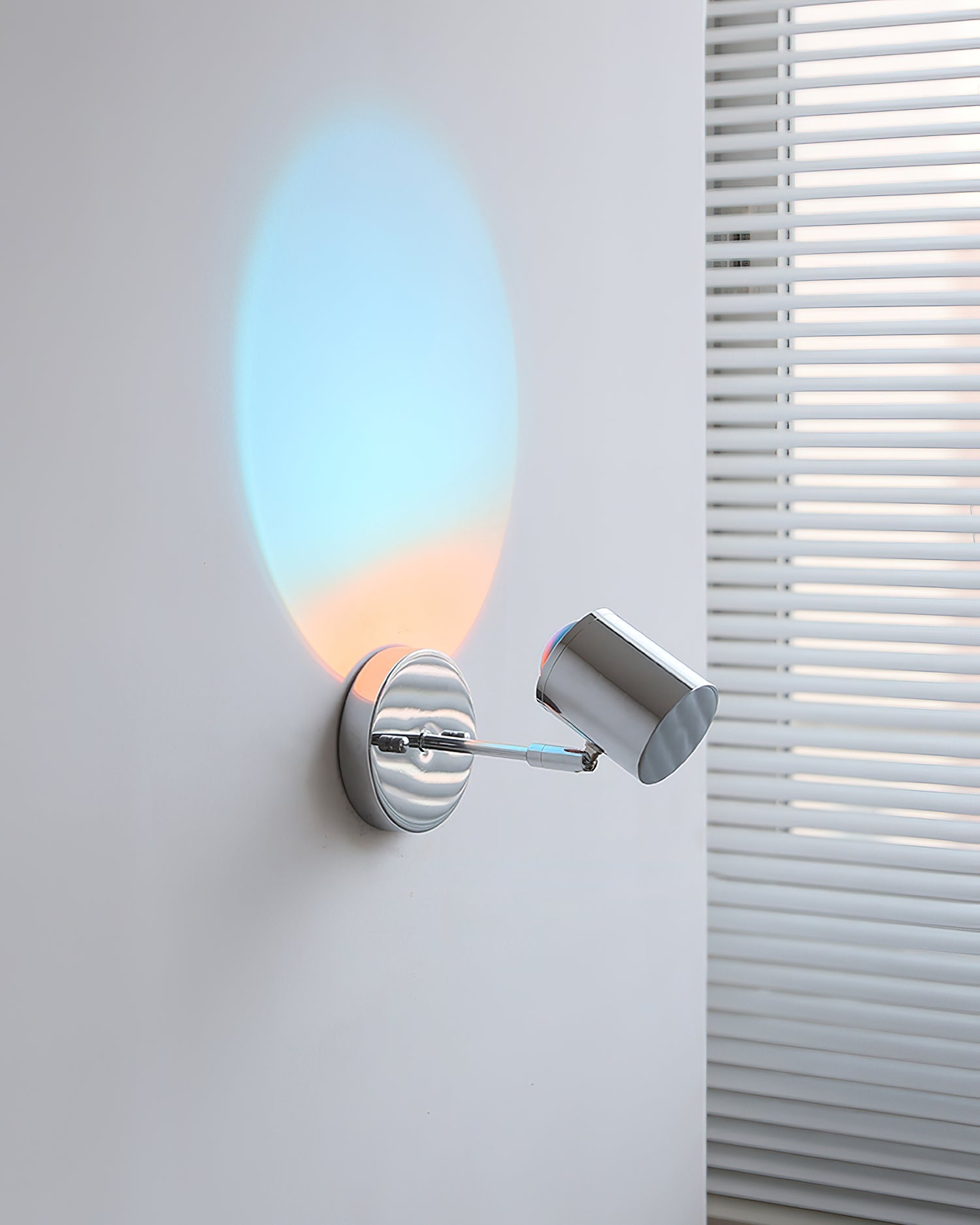 Iridescent Modern Chrome Beam Wall Light
