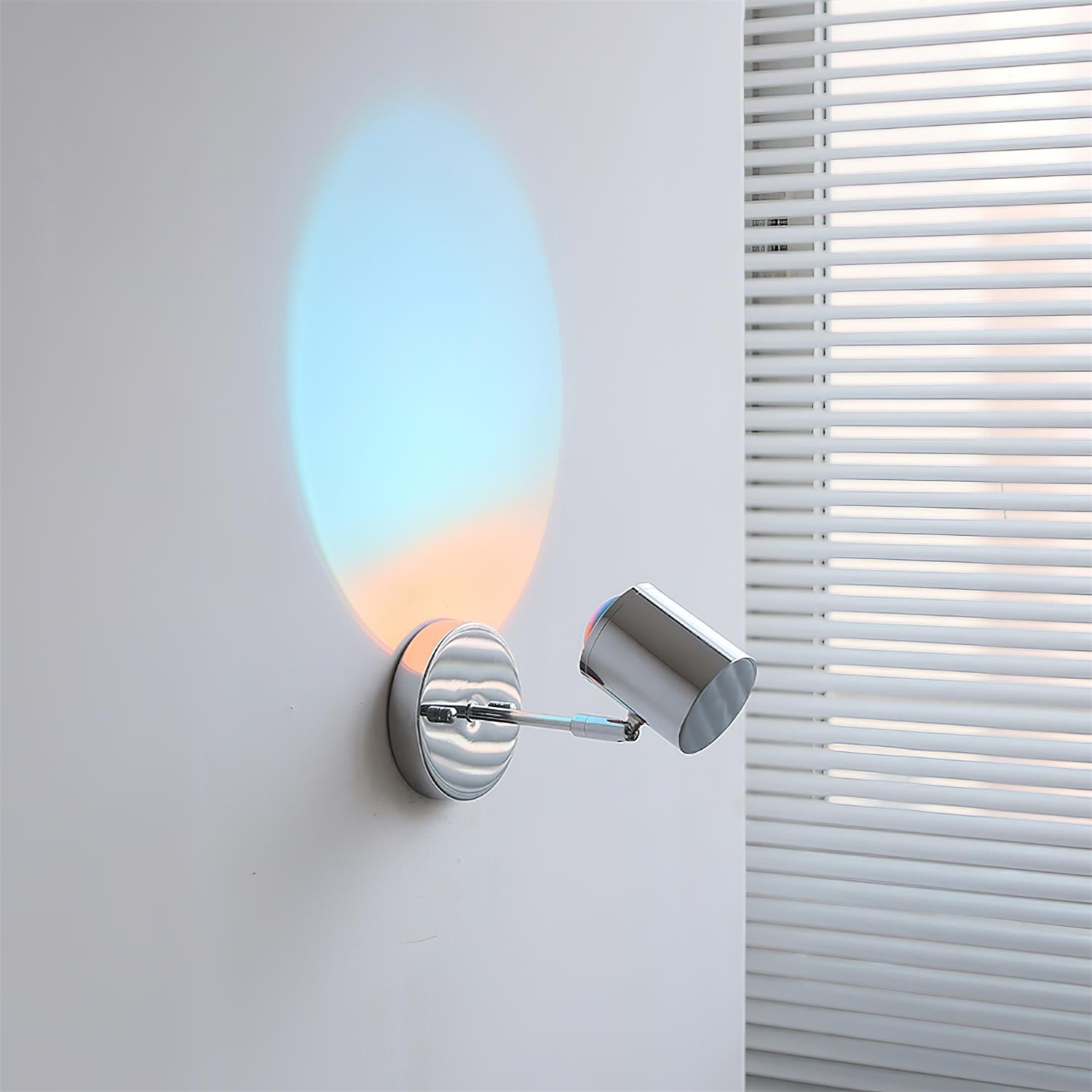 Iridescent Modern Chrome Beam Wall Light