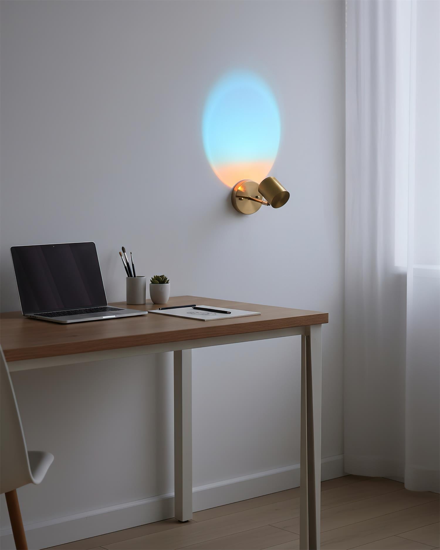Iridescent Modern Chrome Beam Wall Light