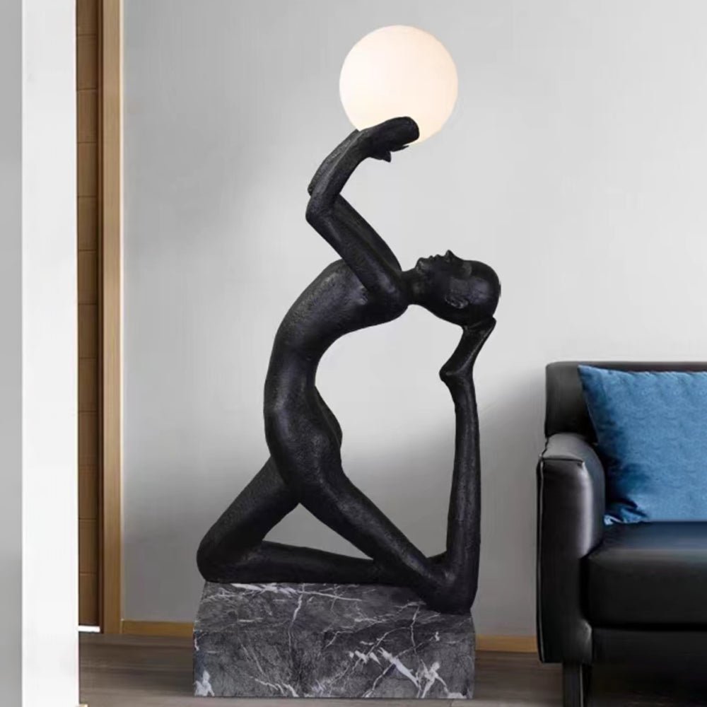 Evvinyra Contorted Black Metal Floor Lamp - Blowlighting