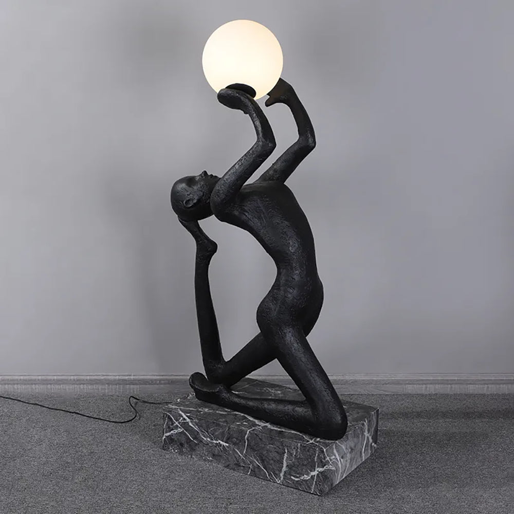Evvinyra Contorted Black Metal Floor Lamp - Blowlighting
