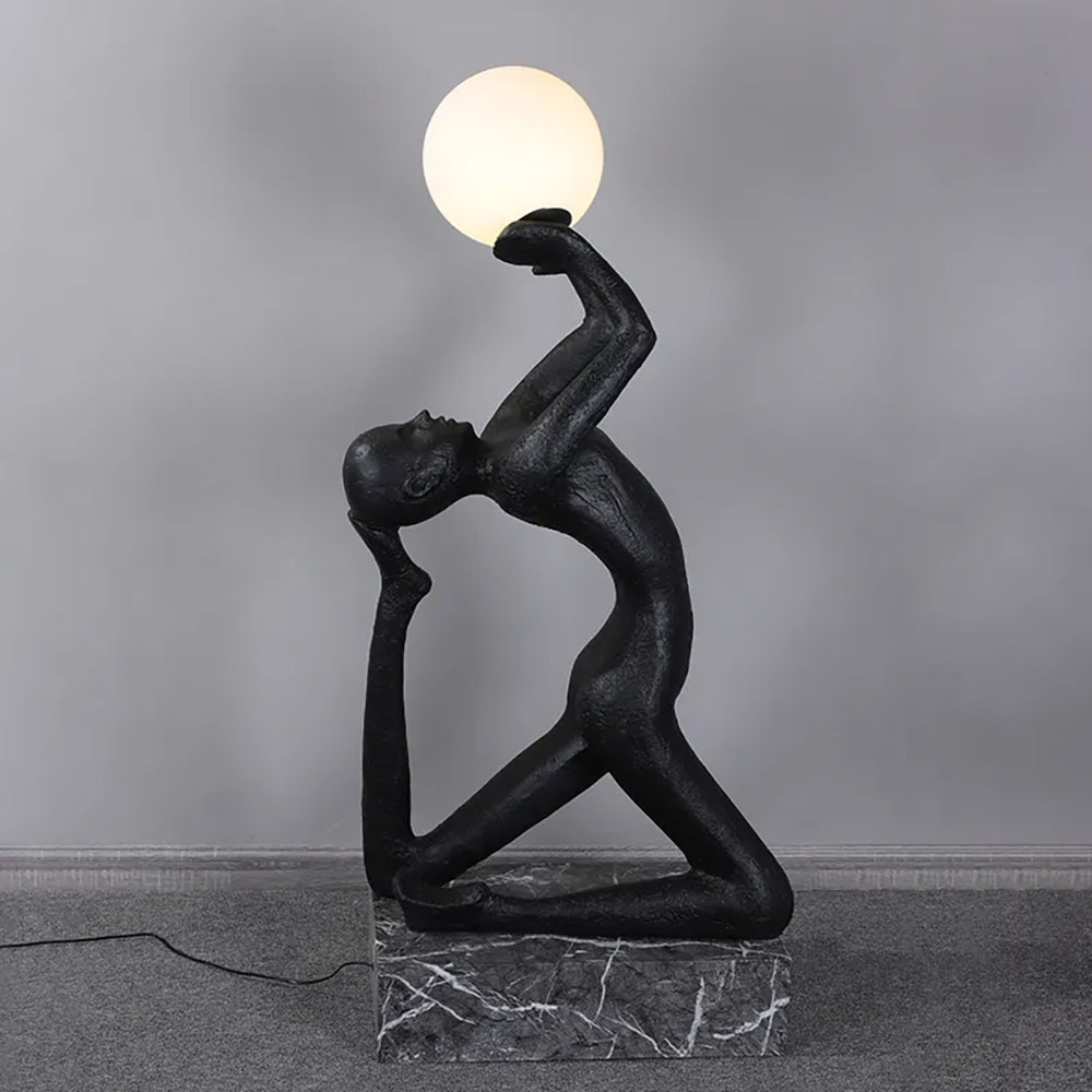 Evvinyra Contorted Black Metal Floor Lamp - Blowlighting