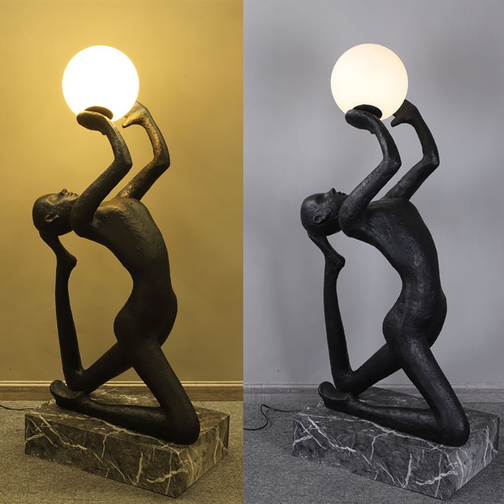 Evvinyra Contorted Black Metal Floor Lamp - Blowlighting